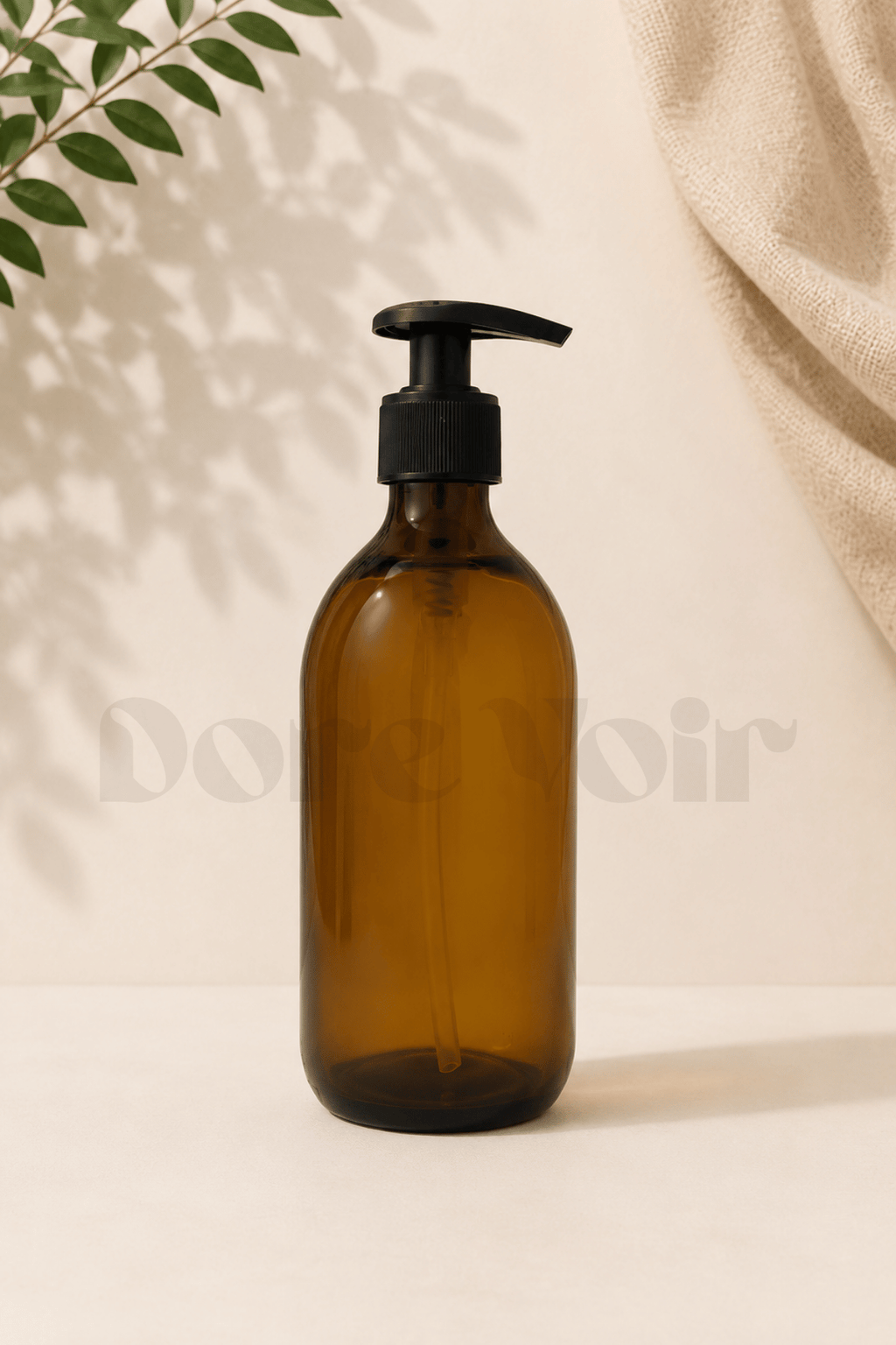 Kahverengi Cam Vintage Sıvı Sabunluk Kilitlenebilir 500 Ml