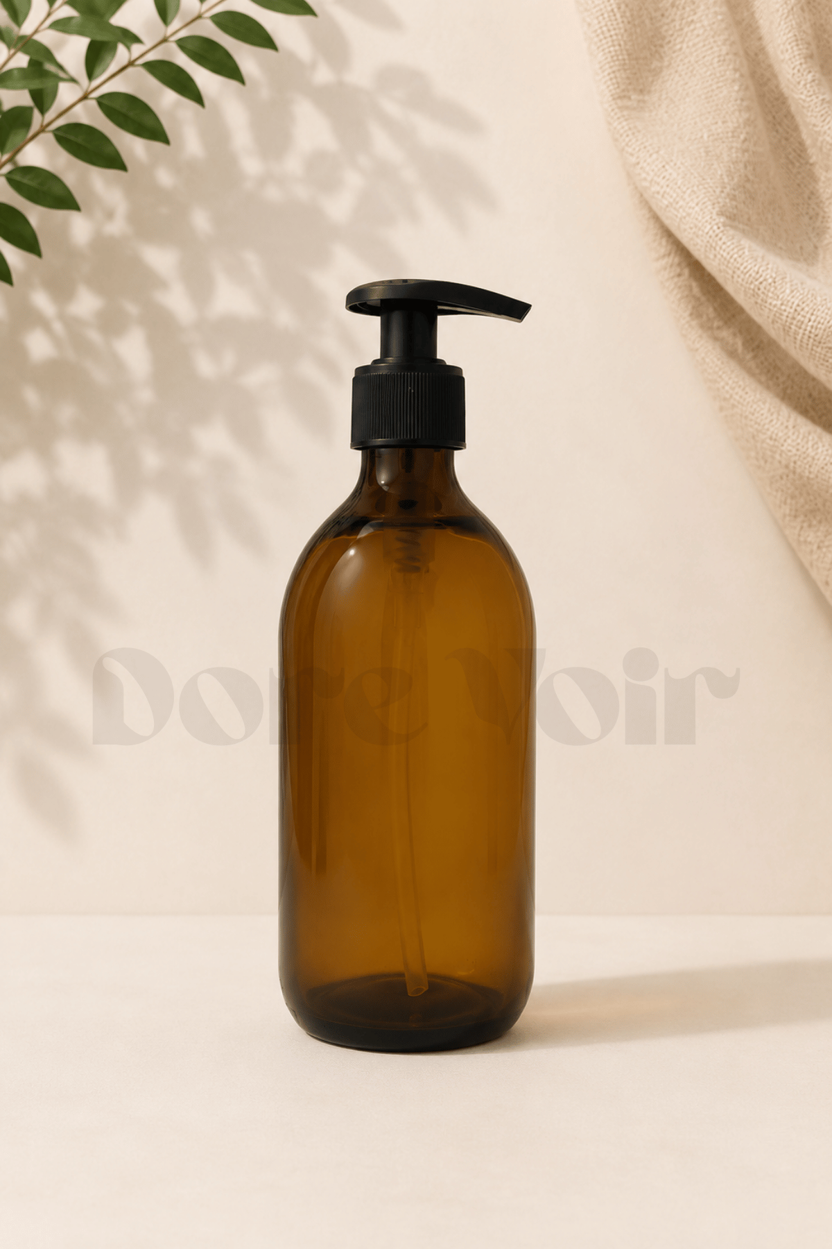 Kahverengi Cam Vintage Sıvı Sabunluk Kilitlenebilir 500 Ml