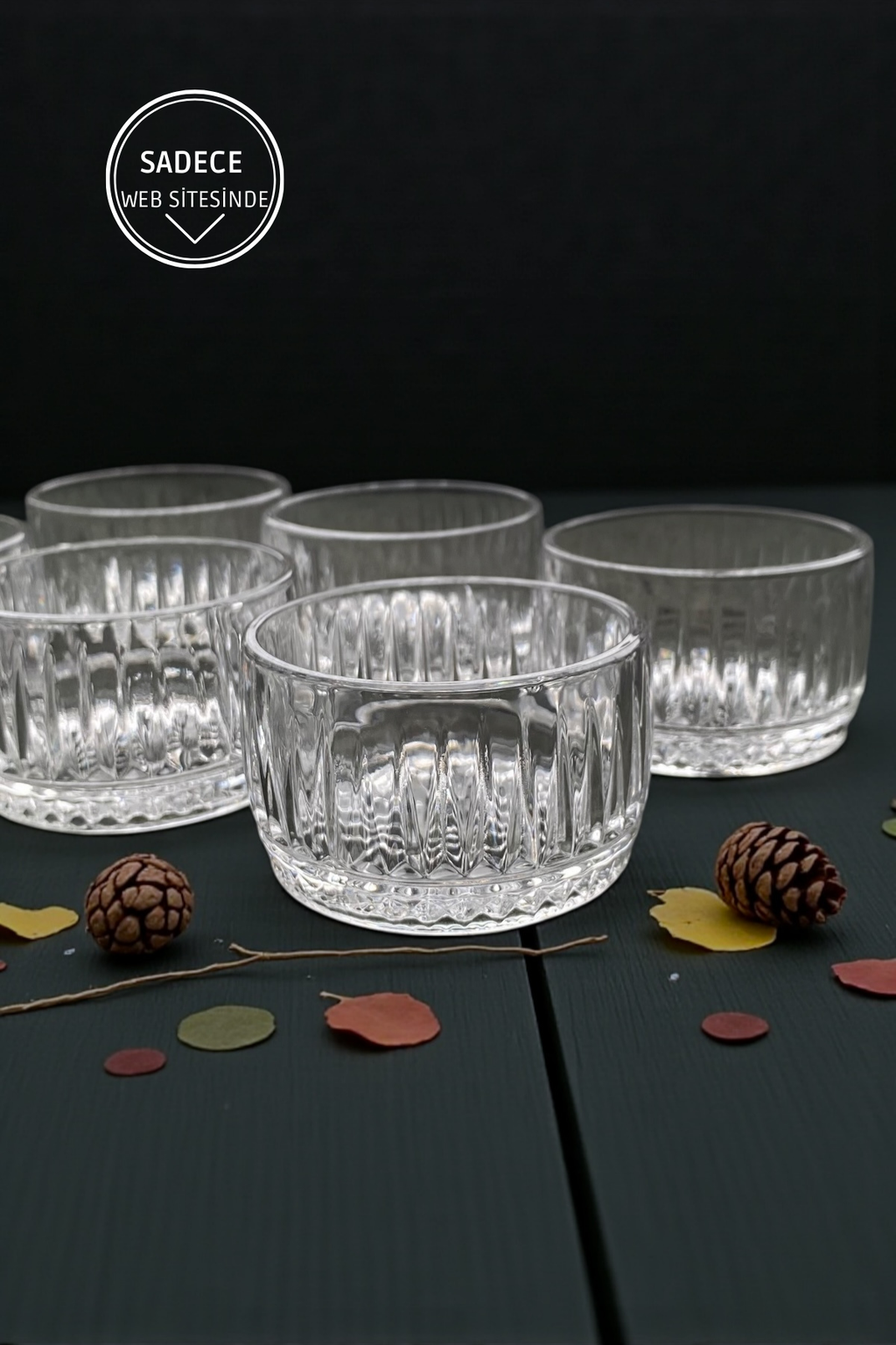 6 Adet Cam Kesme Kase Seti-135 ML