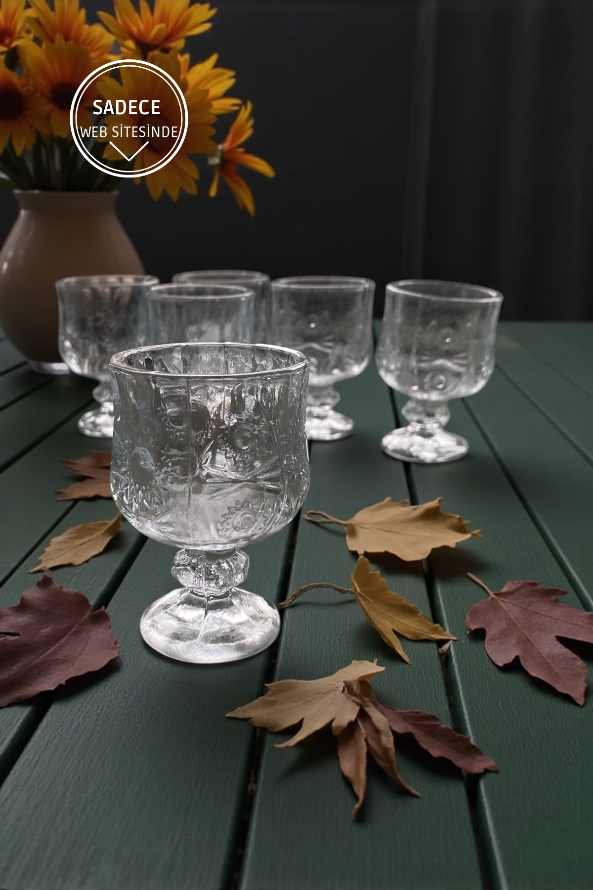 6'lı Ayaklı Kahve Yanı Cam Bardak-35ML