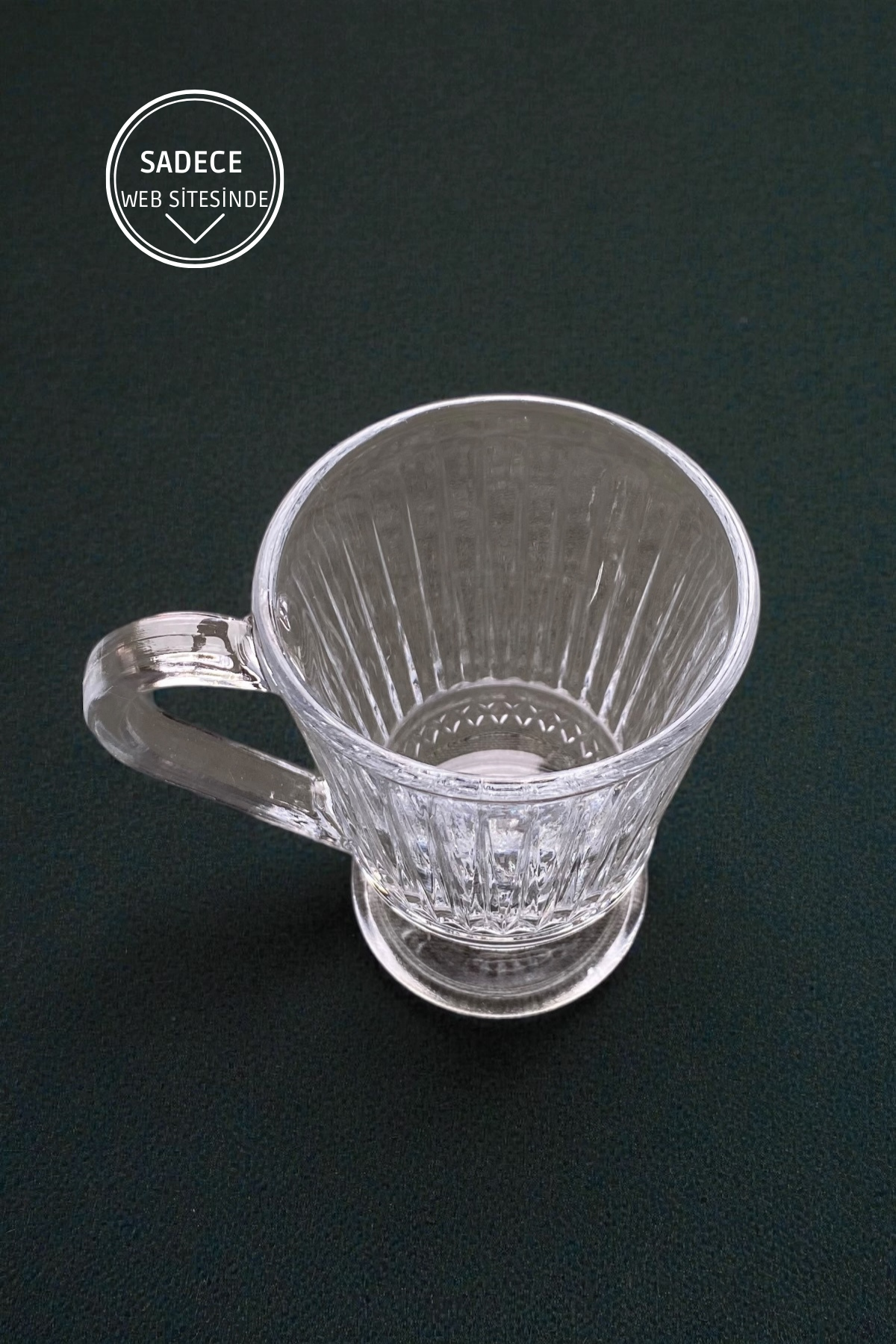 1 Adet Cam Kulplu Bardak -155ML