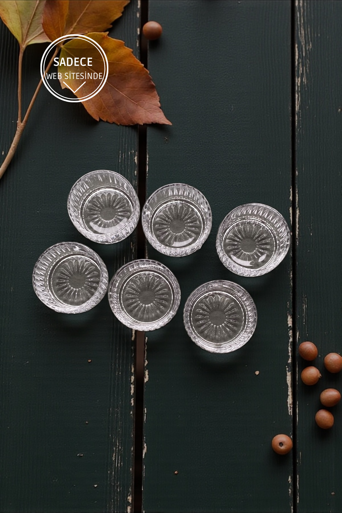 6 Adet Cam Kesme Kase Seti-135 ML