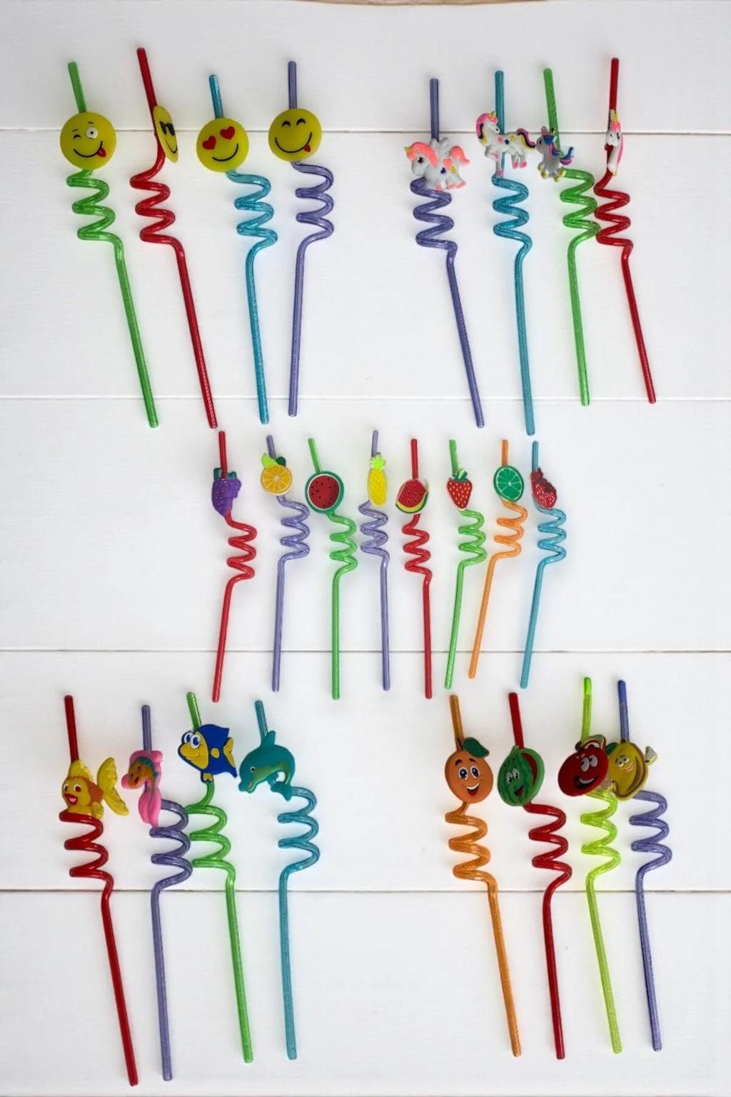 Plastik Şekilli Çocuk Pipeti 26 Cm - Karışık Gönderim