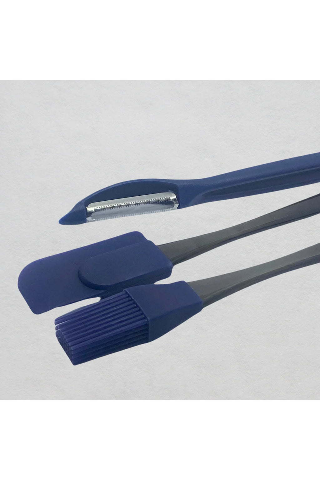 3 Lü Set Soyacak/Yumurta Fırçası/ Sıyırma Spatulası- Lacivert Renkli
