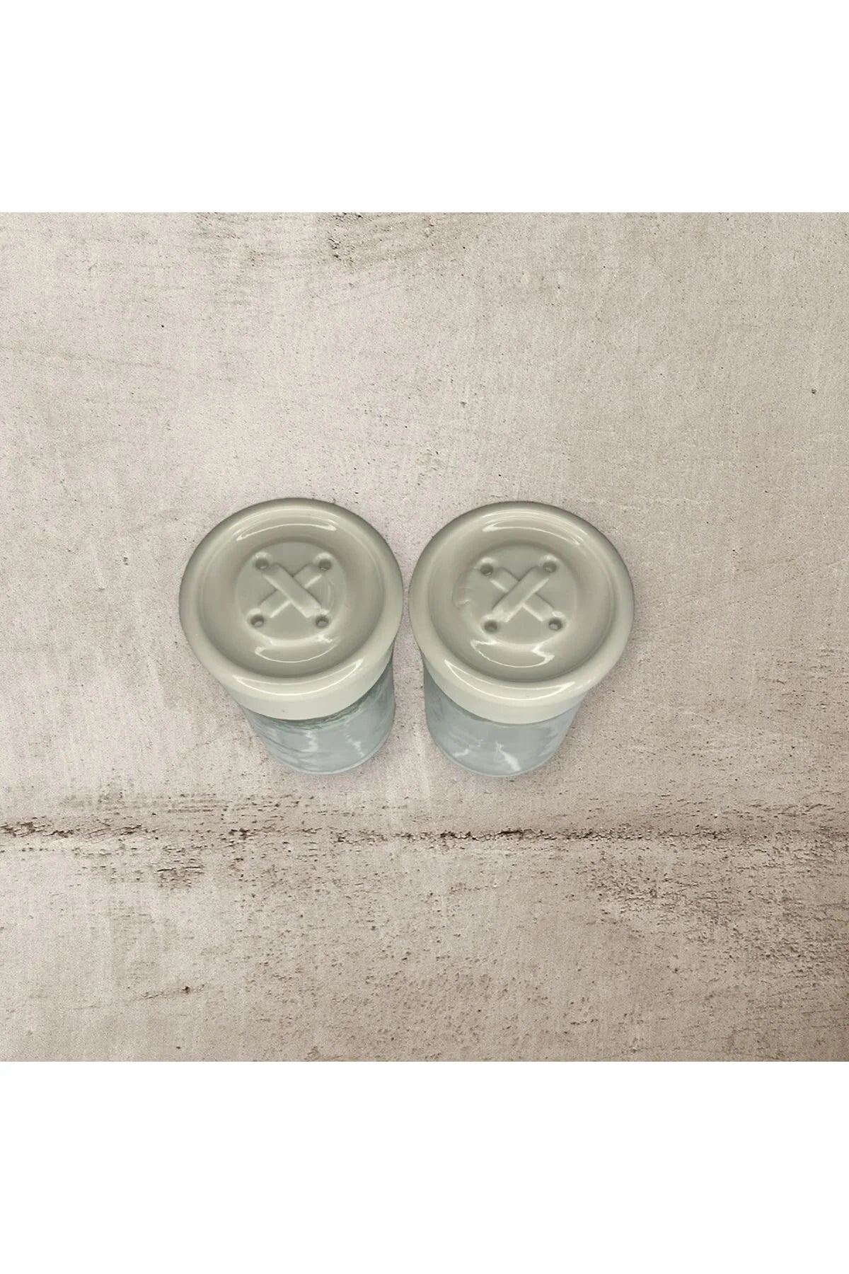 2 Adet Cam Tuzluk Plastik Kapaklı - 75 CC/ Beyaz