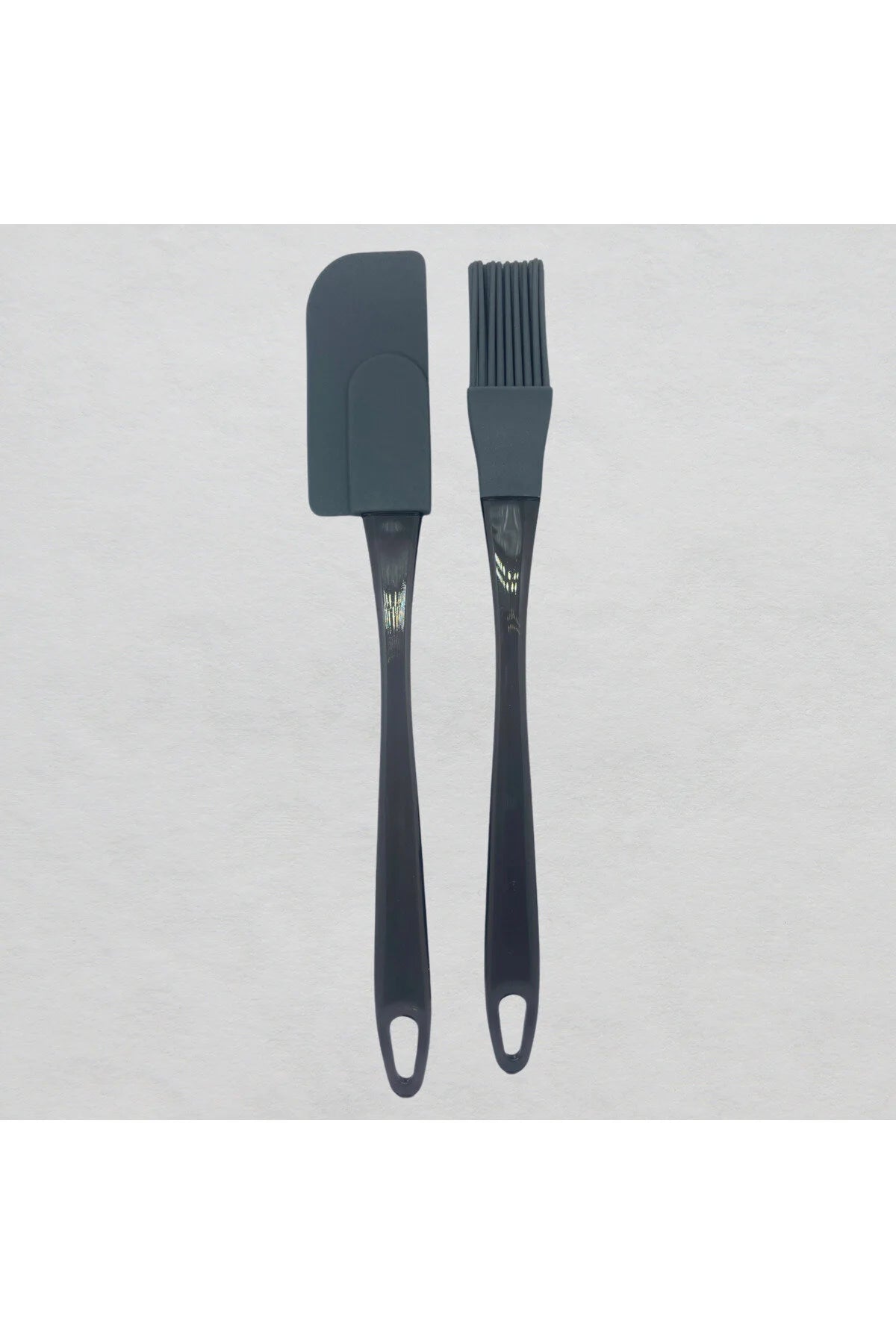 3 Lü Set Soyacak/Yumurta Fırçası/ Sıyırma Spatulası- Gri Renkli