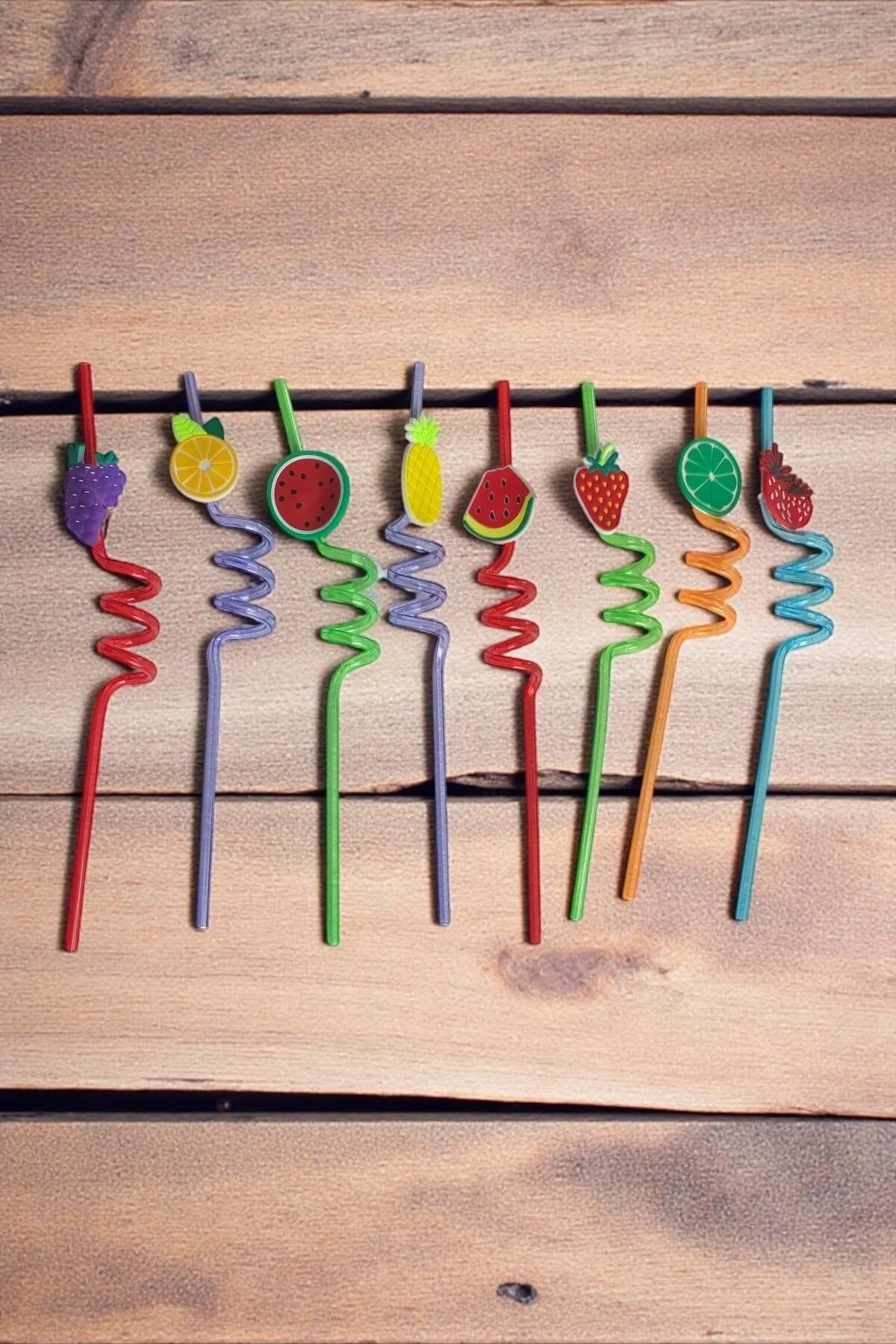 Plastik Şekilli Çocuk Pipeti 26 Cm - Karışık Gönderim