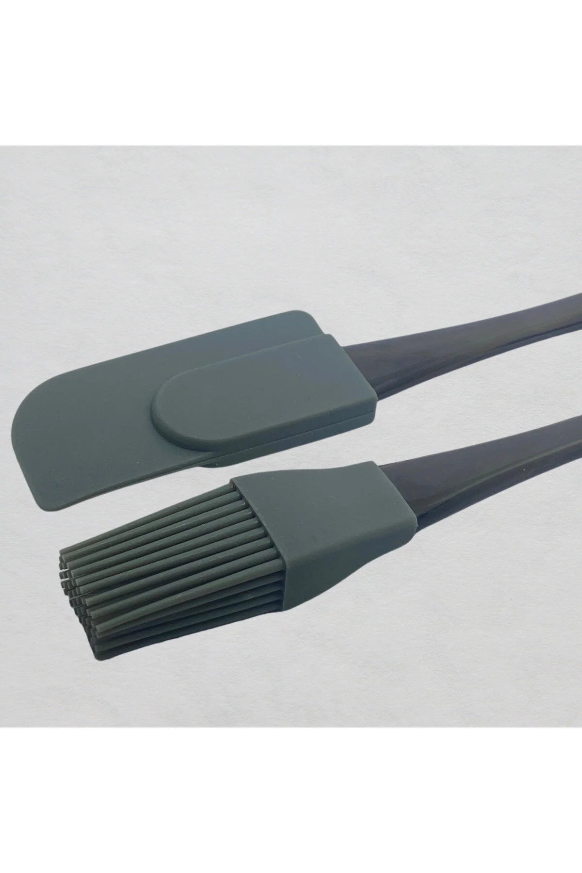3 Lü Set Soyacak/Yumurta Fırçası/ Sıyırma Spatulası- Gri Renkli