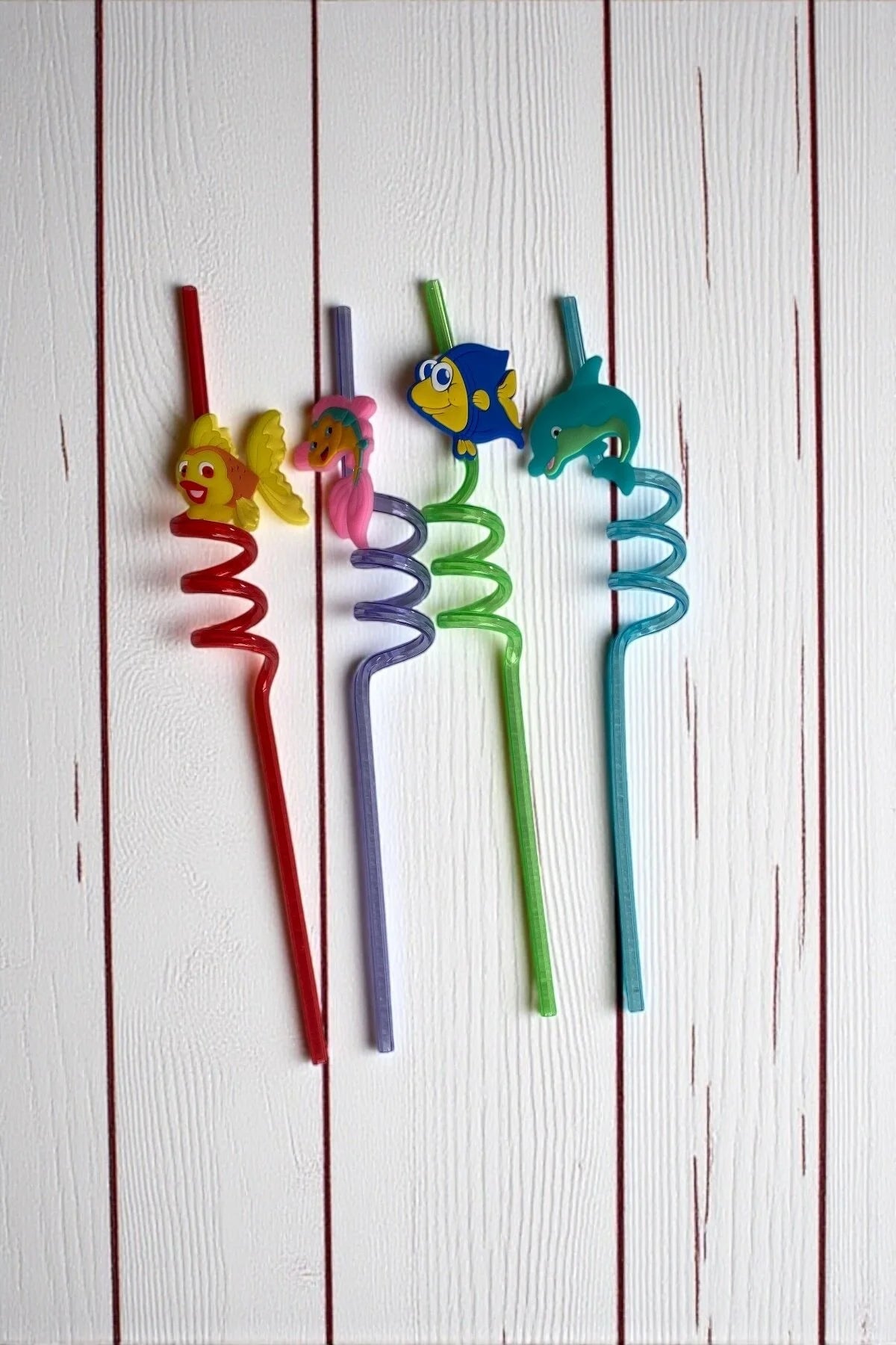 Plastik Şekilli Çocuk Pipeti 26 Cm - Karışık Gönderim