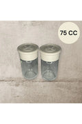2 Adet Cam Tuzluk Plastik Kapaklı - 75 CC/ Beyaz