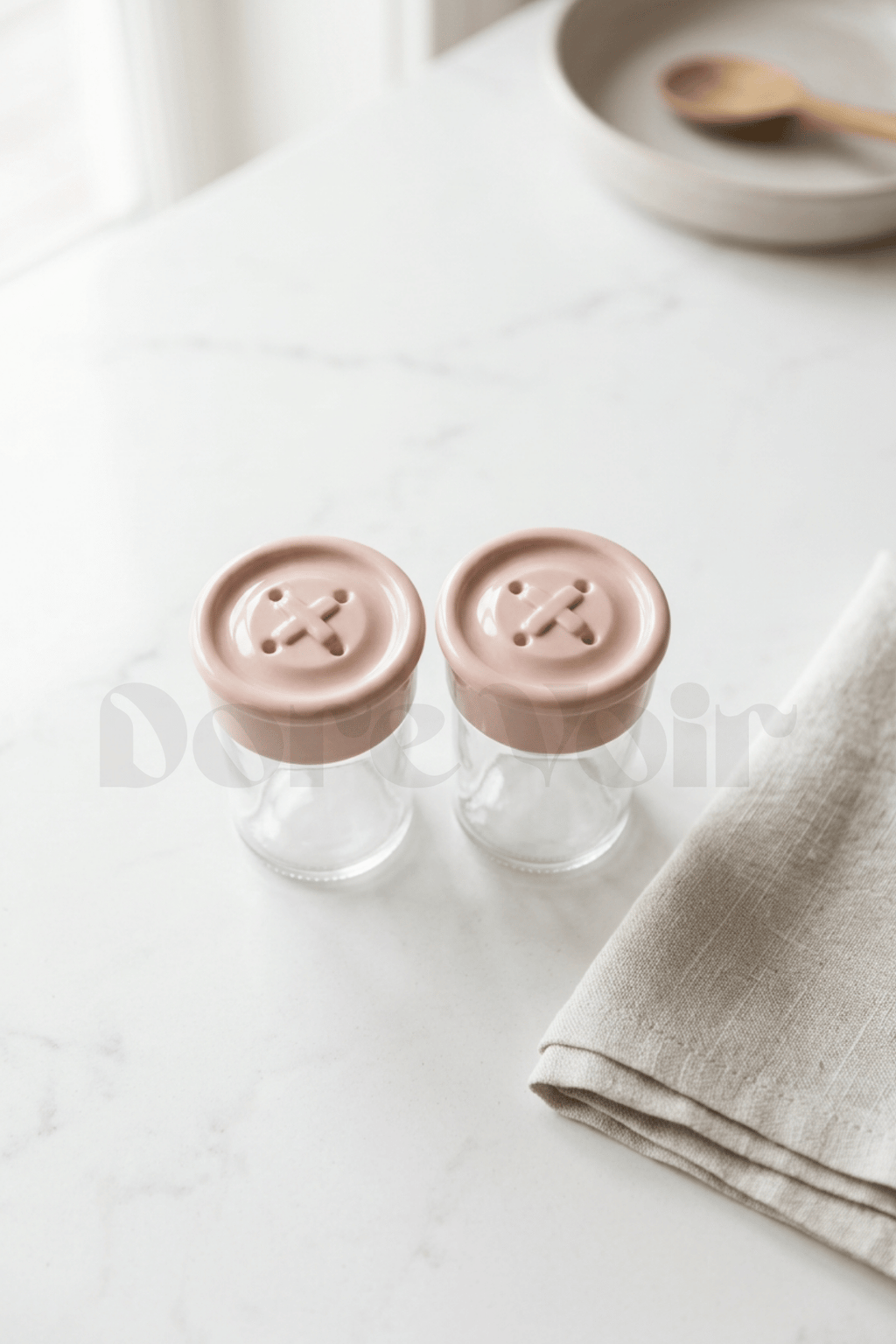 2 Adet Cam Tuzluk Plastik Kapaklı - 75 CC/ Pembe