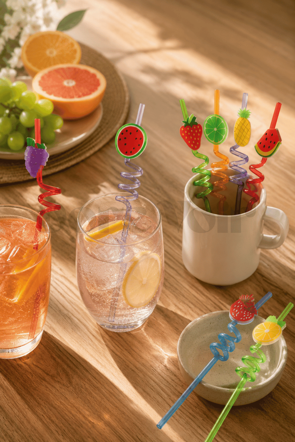 Plastik Şekilli Çocuk Pipeti 26 Cm - Karışık Gönderim