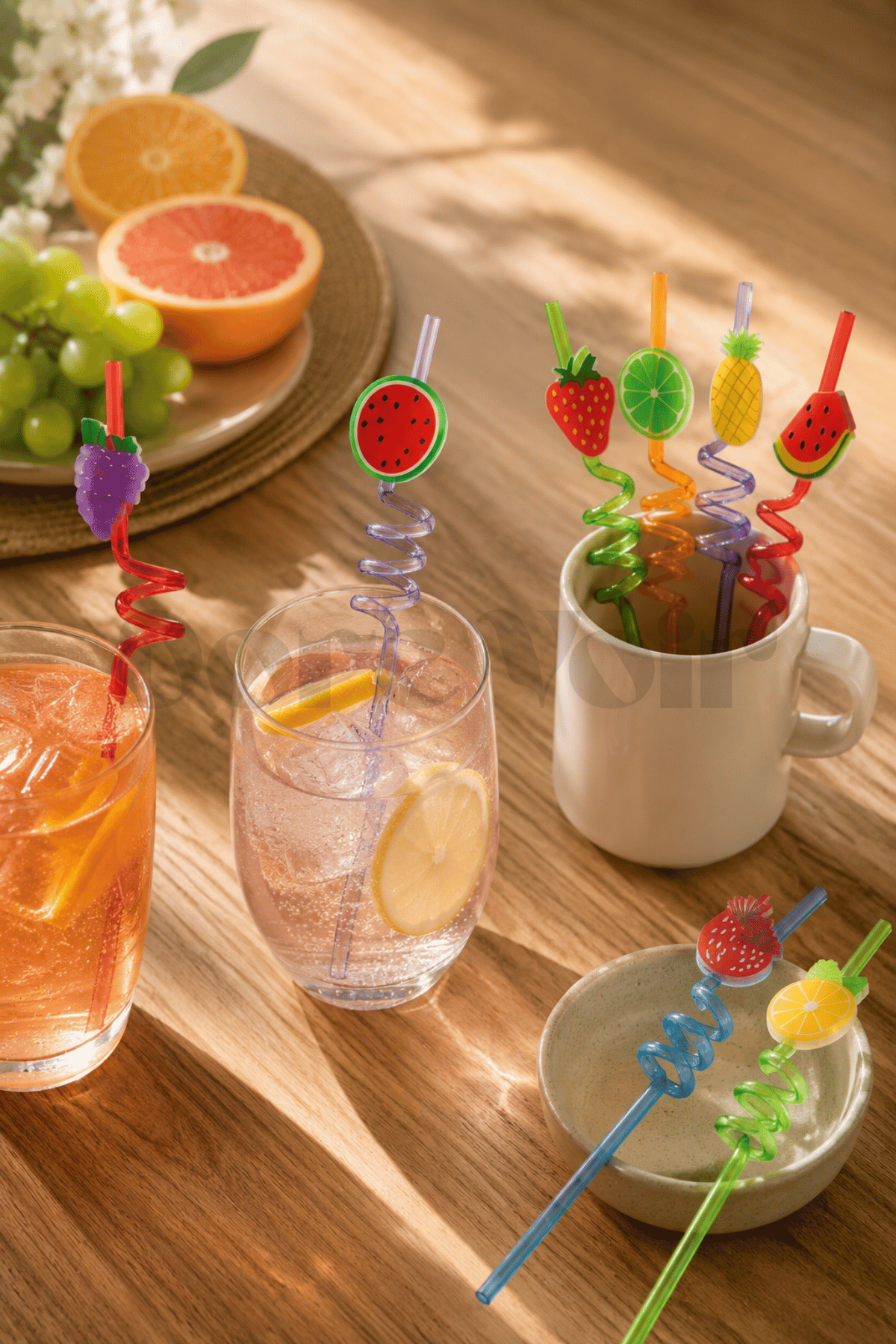Plastik Şekilli Çocuk Pipeti 26 Cm - Karışık Gönderim