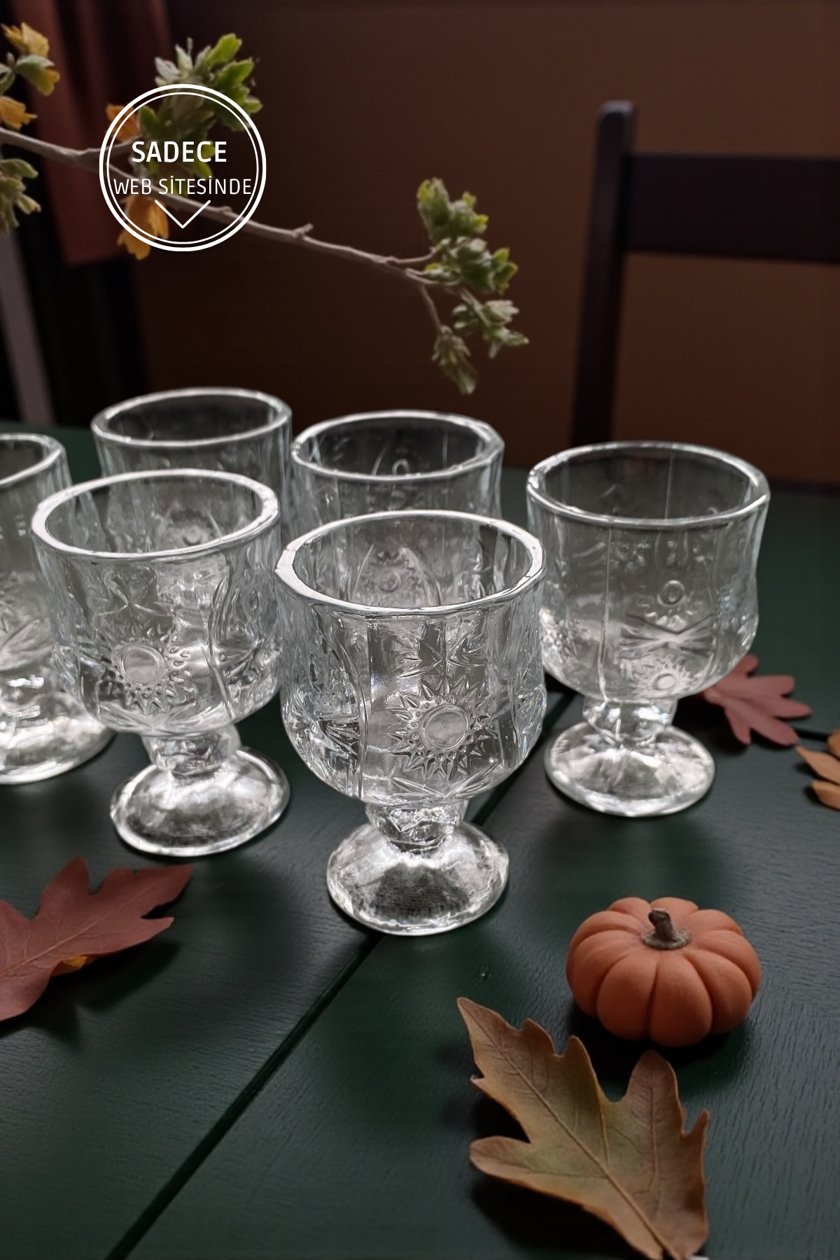 6'lı Ayaklı Kahve Yanı Cam Bardak-35ML