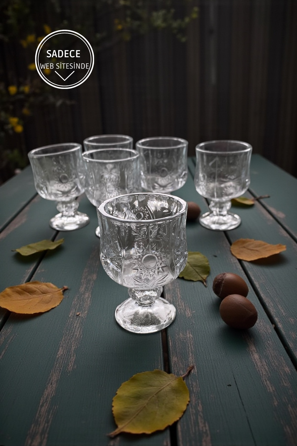 6'lı Ayaklı Kahve Yanı Cam Bardak-35ML