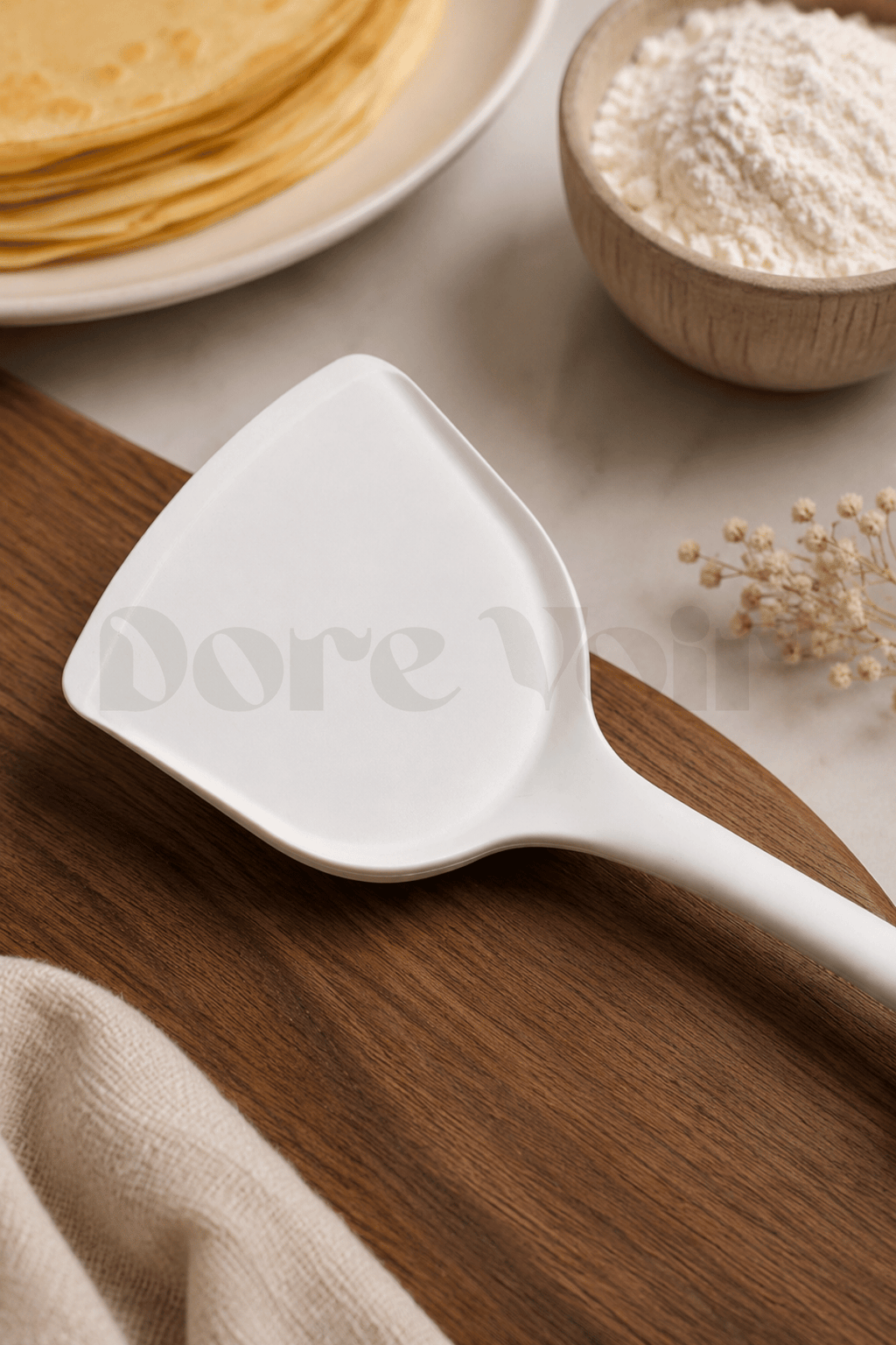 Silikon Yumurta Ve Krep Spatulası Krem Renkli Özel Seri