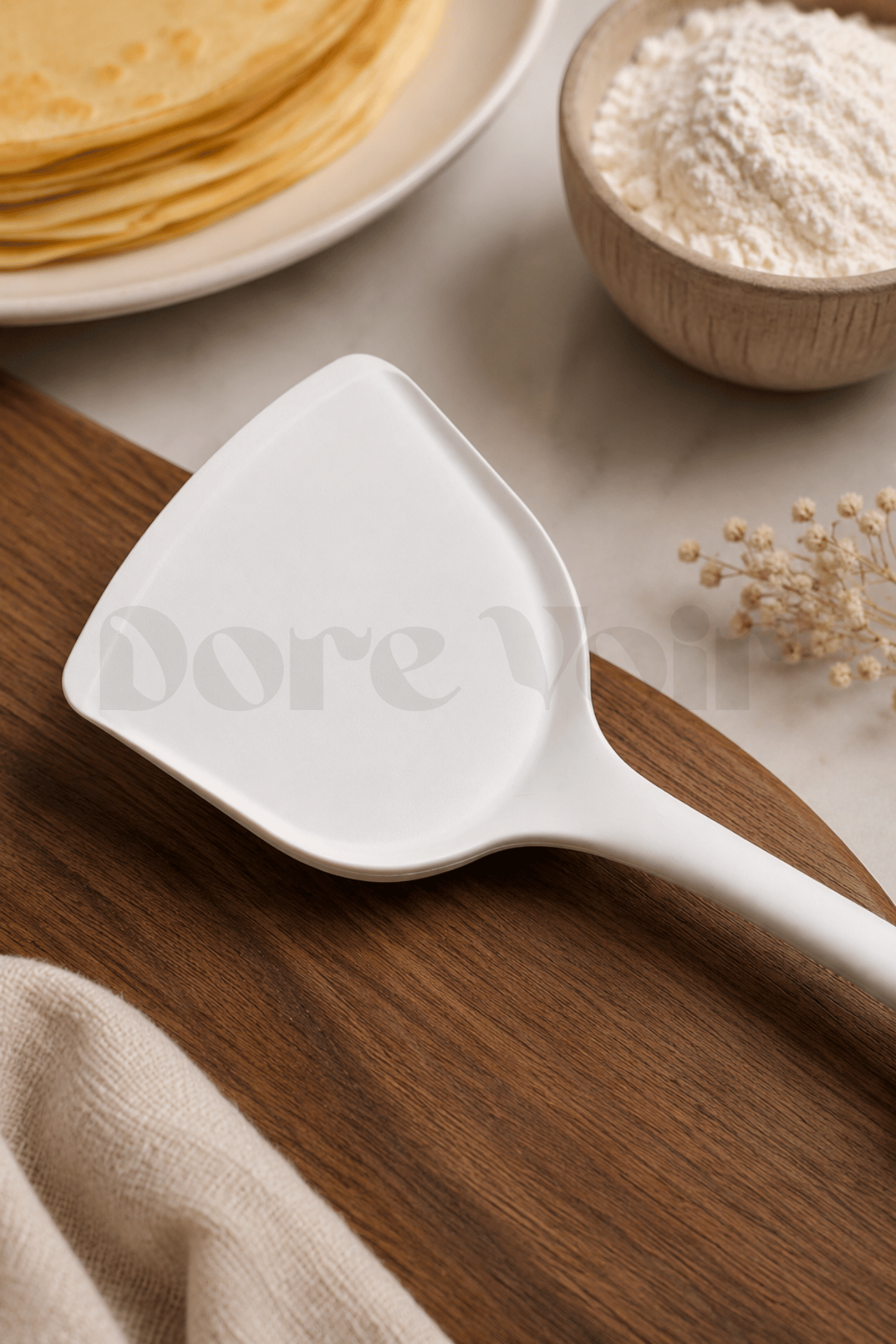Silikon Yumurta Ve Krep Spatulası Krem Renkli Özel Seri