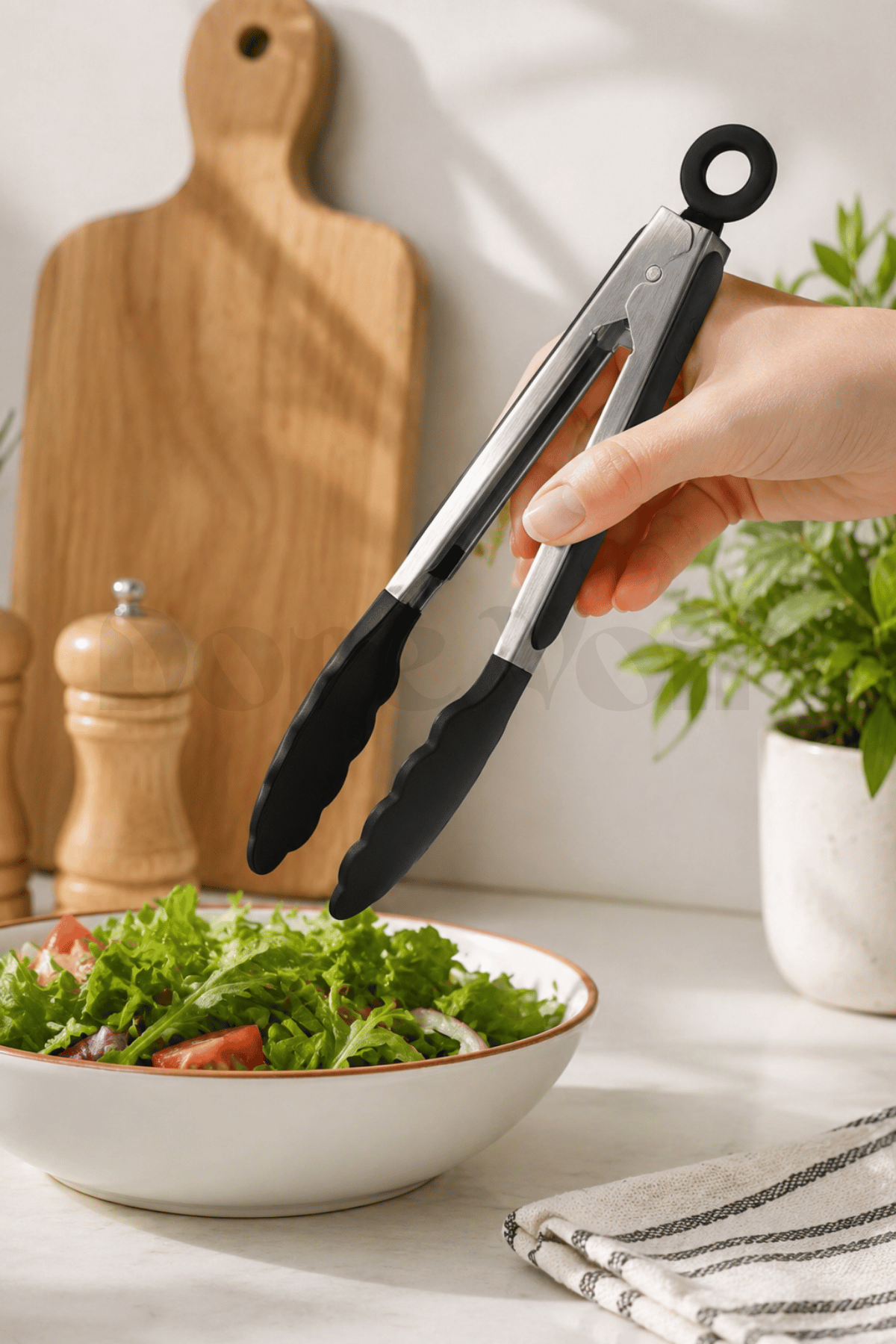 Silikon Servis Yemek Maşası - 23Cm