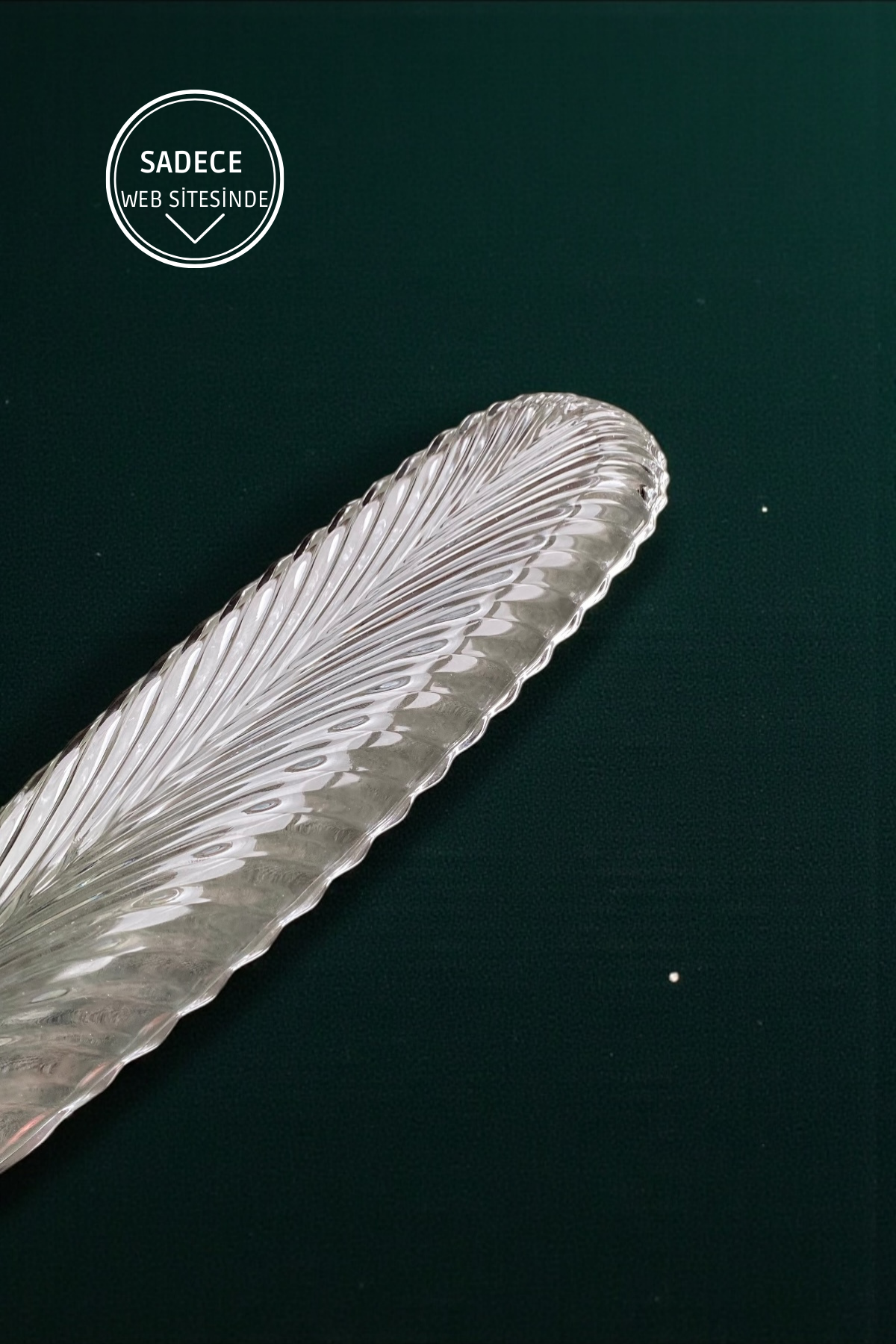 1 Adet Oval Cam Sunum Tabağı -38 CM