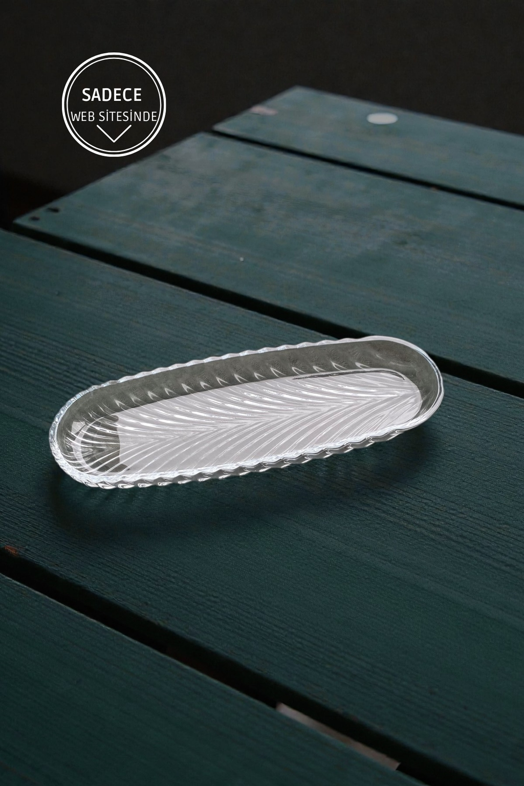 1 Adet Oval Cam Sunum Tabağı-32 CM