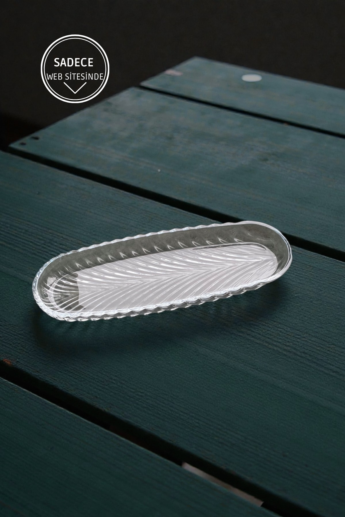 1 Adet Oval Cam Sunum Tabağı-32 CM