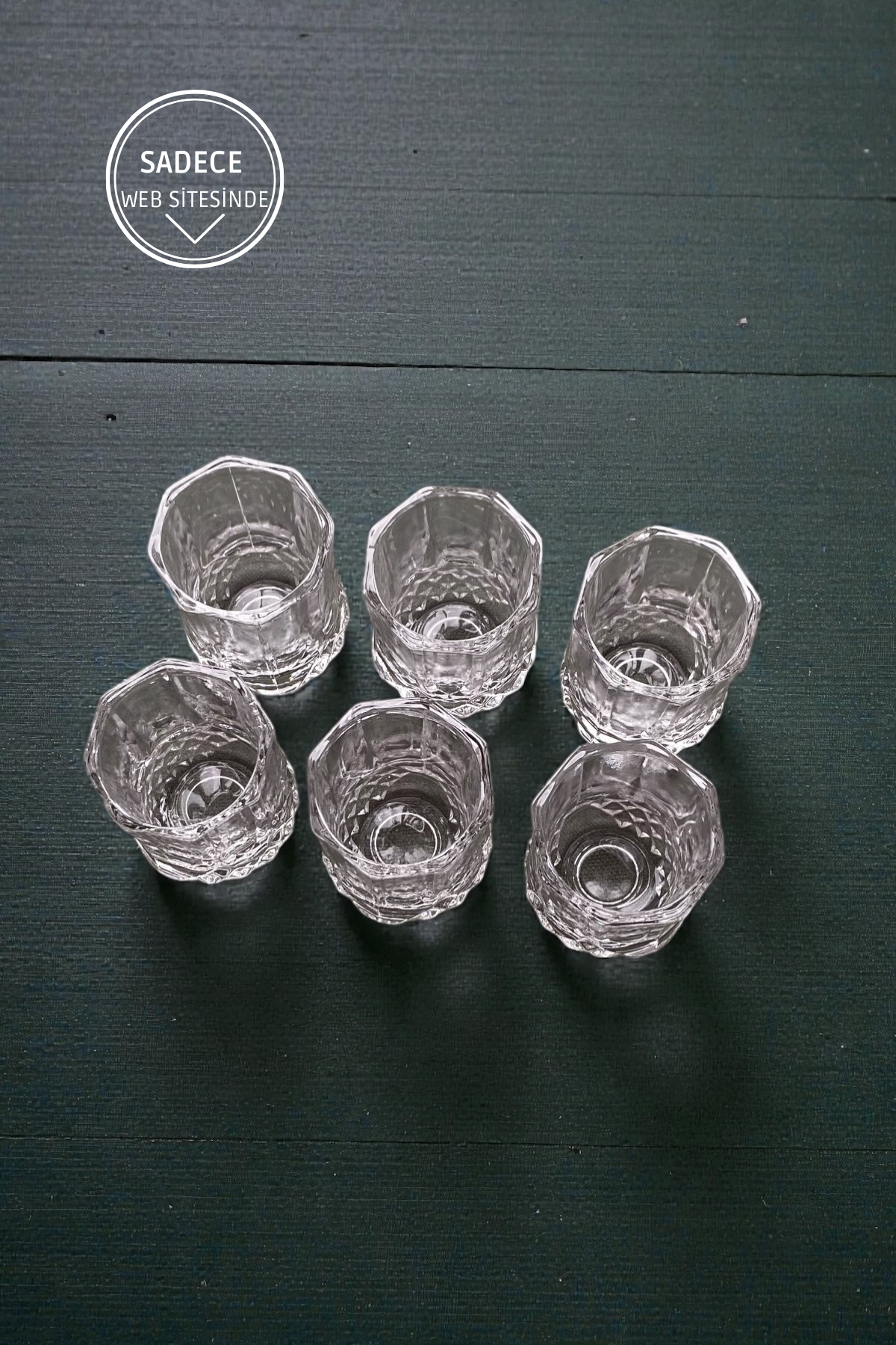 6 Adet Cam Kahve Yanı Su Bardağı-35CC