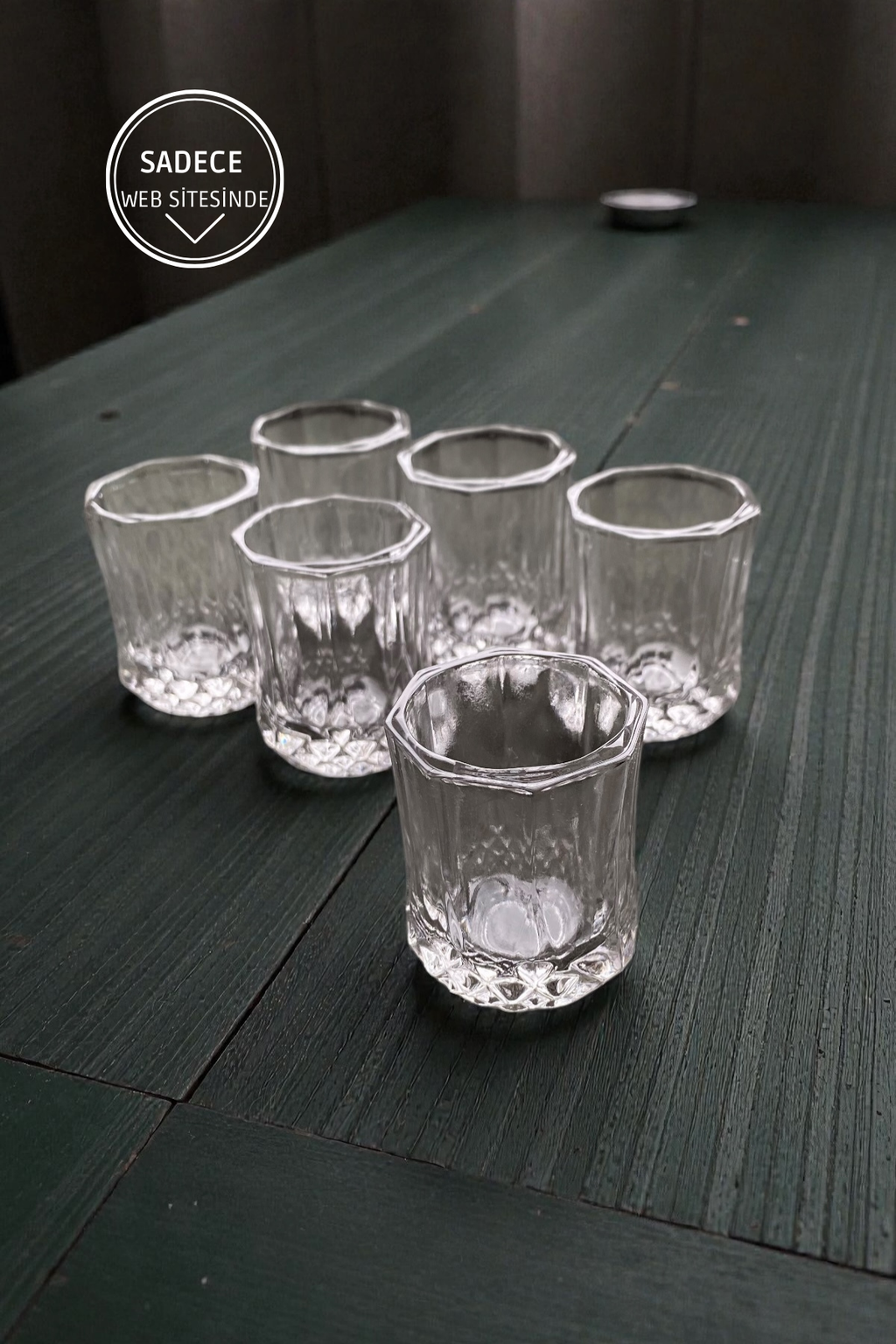 6 Adet Cam Kahve Yanı Su Bardağı-35CC