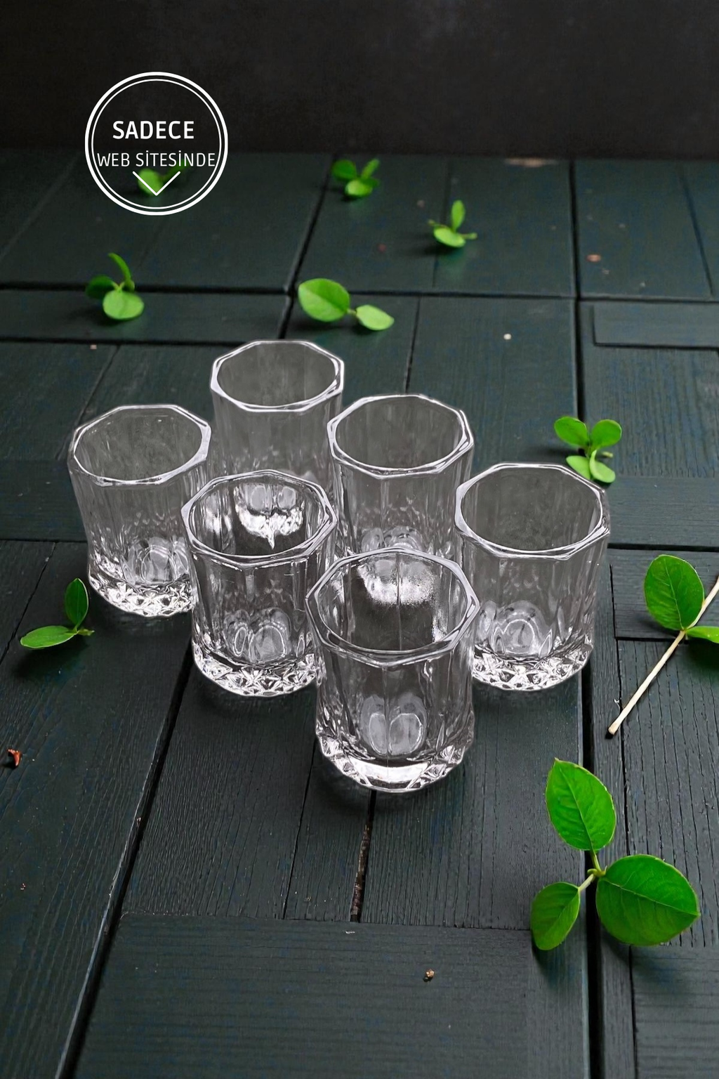 6 Adet Cam Kahve Yanı Su Bardağı-35CC
