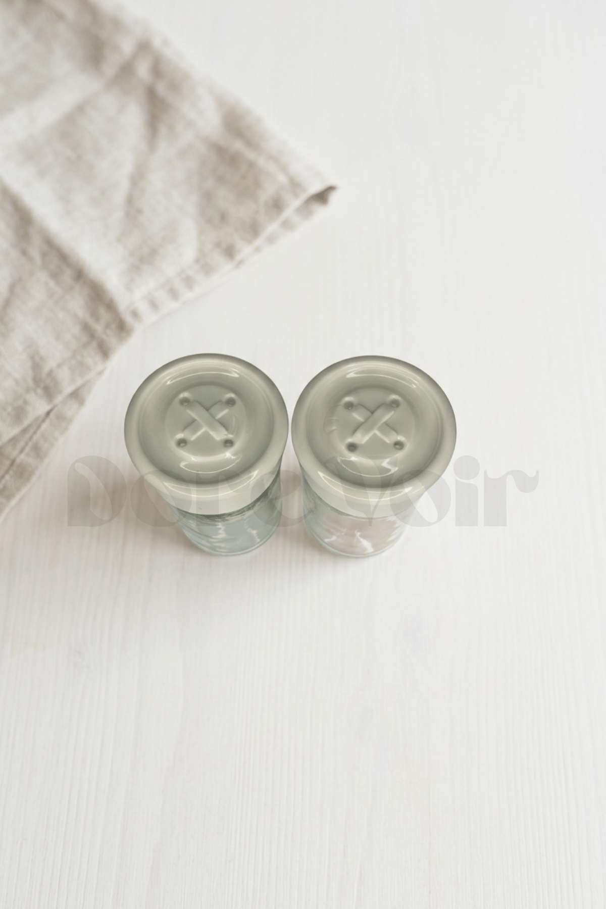 2 Adet Cam Tuzluk Plastik Kapaklı - 75 CC/ Beyaz