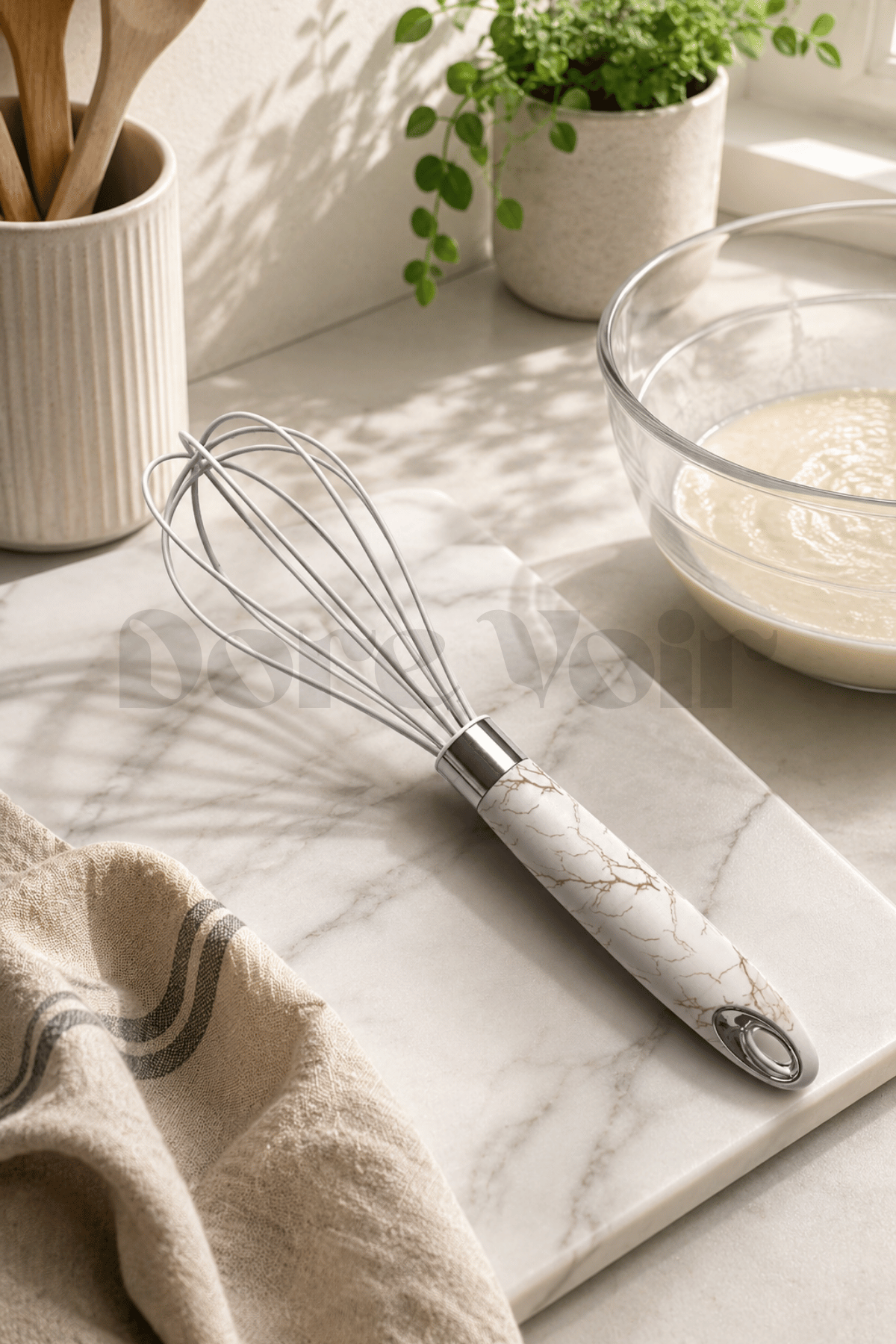 Silikon Çırpma Teli/ Çırpıcı Beyaz 28 Cm