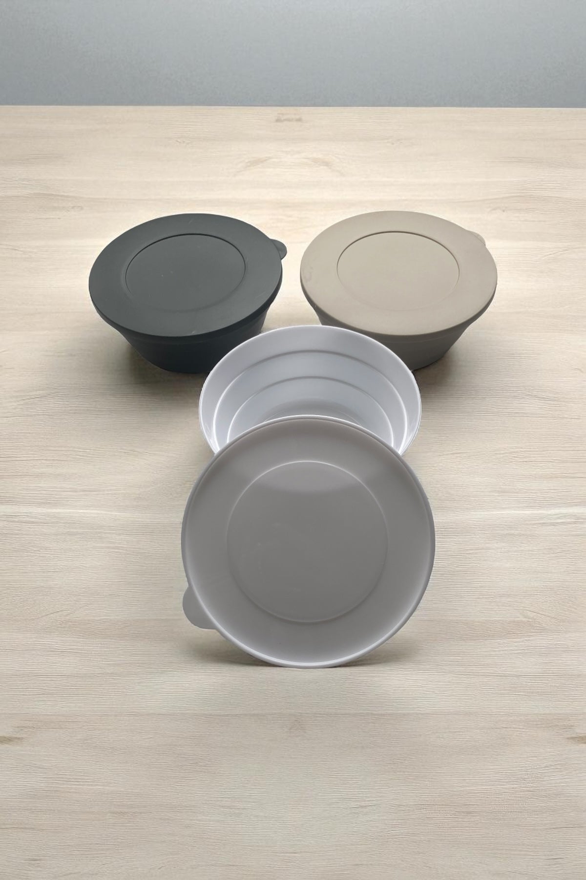 3 Adet Kapaklı Saklama Kabı Sert Plastik Çapı 11,5 Cm