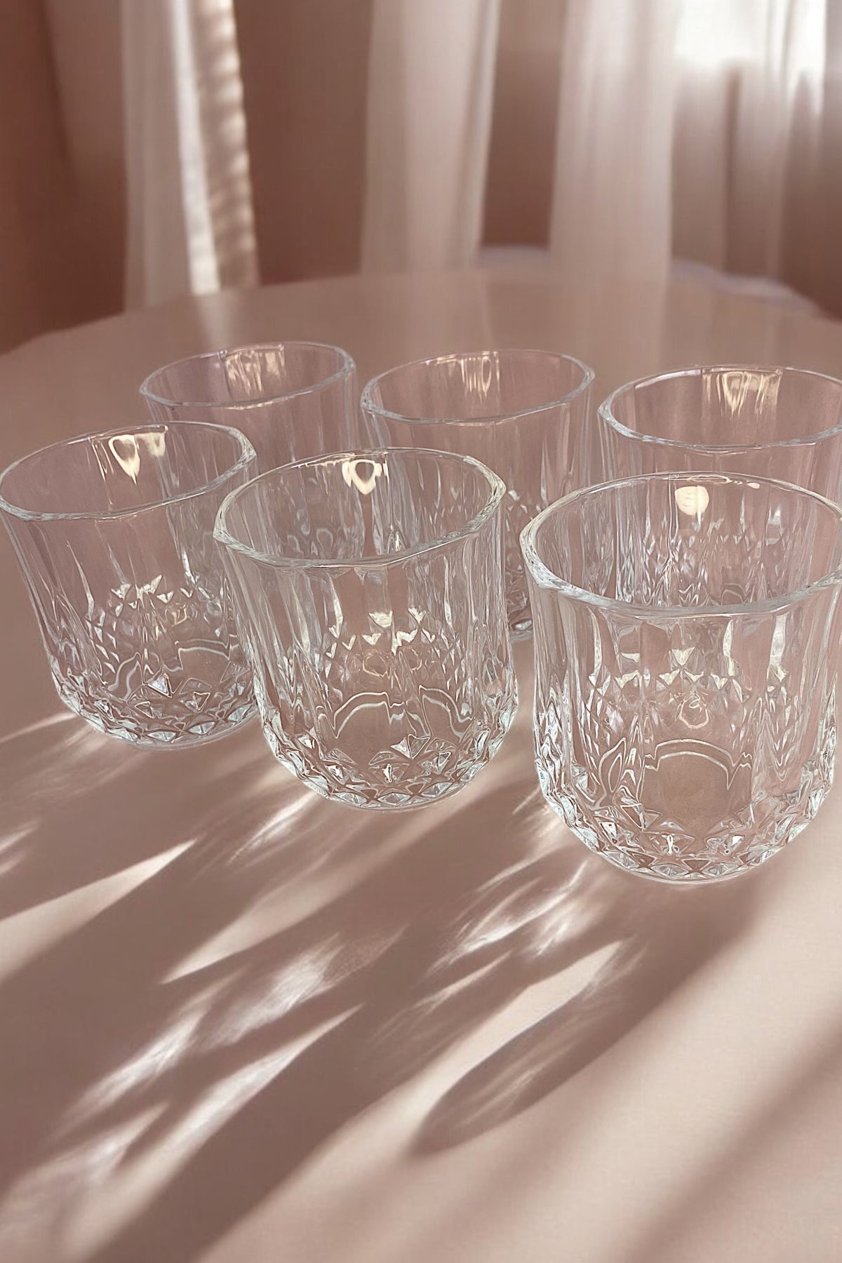 6 Adet Cam Su Bardağı Kesme Model- 300 ml