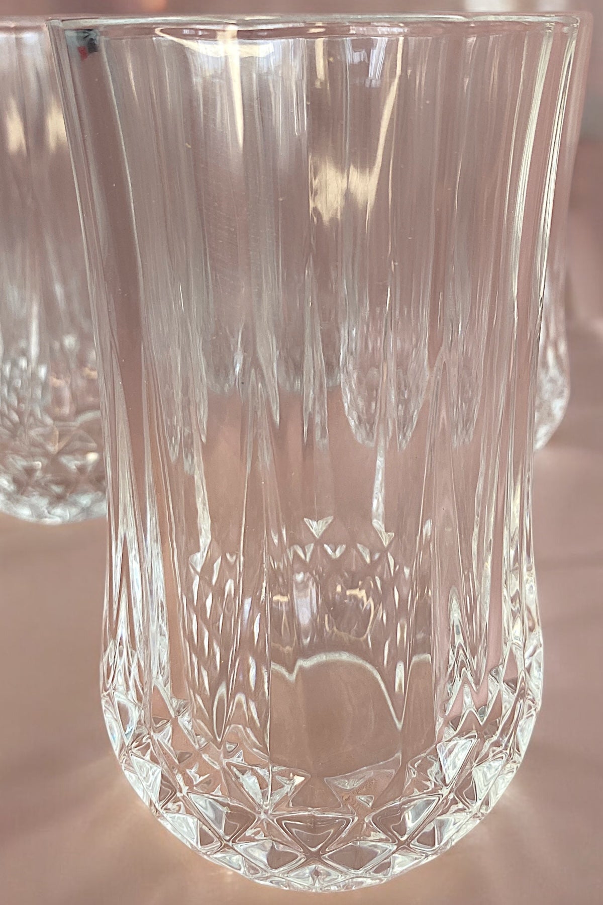 6 Adet Cam Uzun Su Bardağı Kesme Model 340 ml