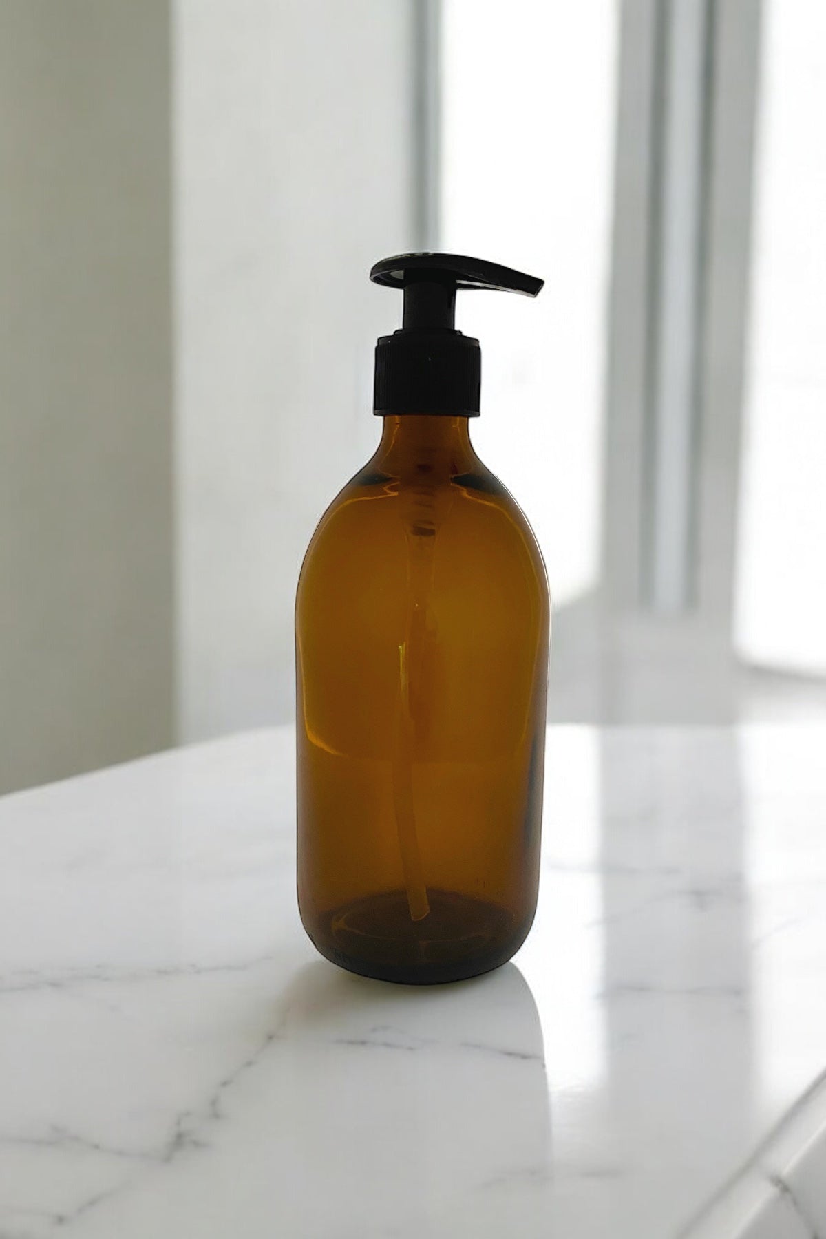 Kahverengi Cam Vintage Sıvı Sabunluk Kilitlenebilir 500 Ml