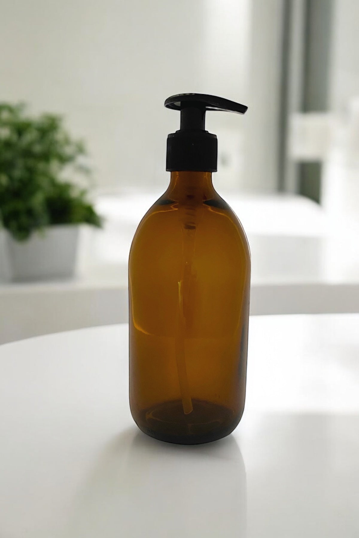 Kahverengi Cam Vintage Sıvı Sabunluk Kilitlenebilir 500 Ml