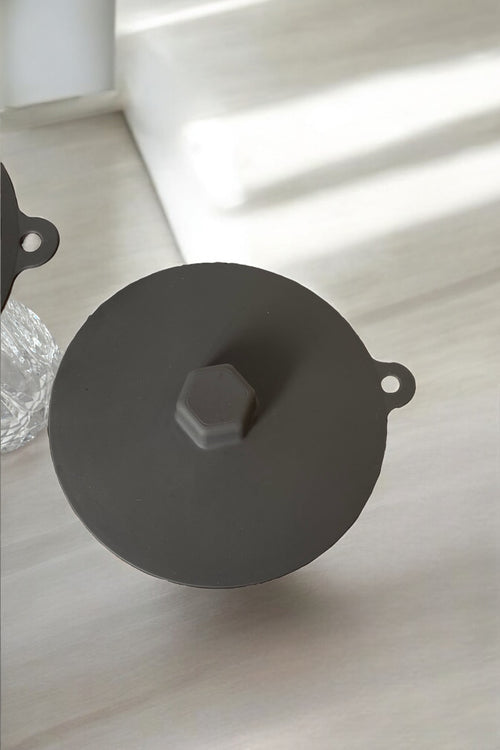 2 'li Bardak Üstü Silikon Kapak -Gri Renk