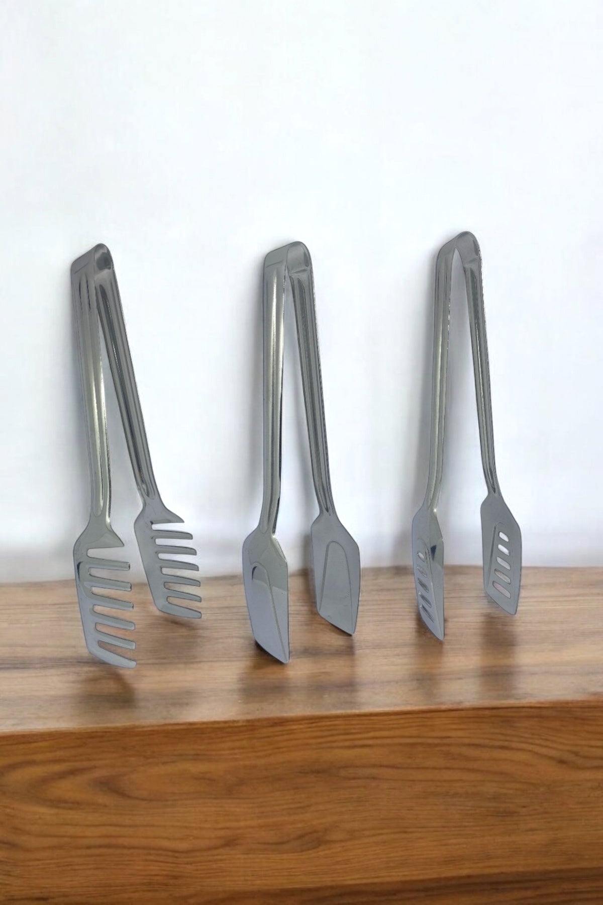 3 Lü Paslanmaz Çelik Makarna/ Salata ve Pasta/ Börek Maşası- 3 Parça Maşa Seti- 23 CM