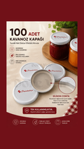 100 Adet Konserve Kavanoz Kapağı/ Silikonlu Kapak- Orijinal Üründür