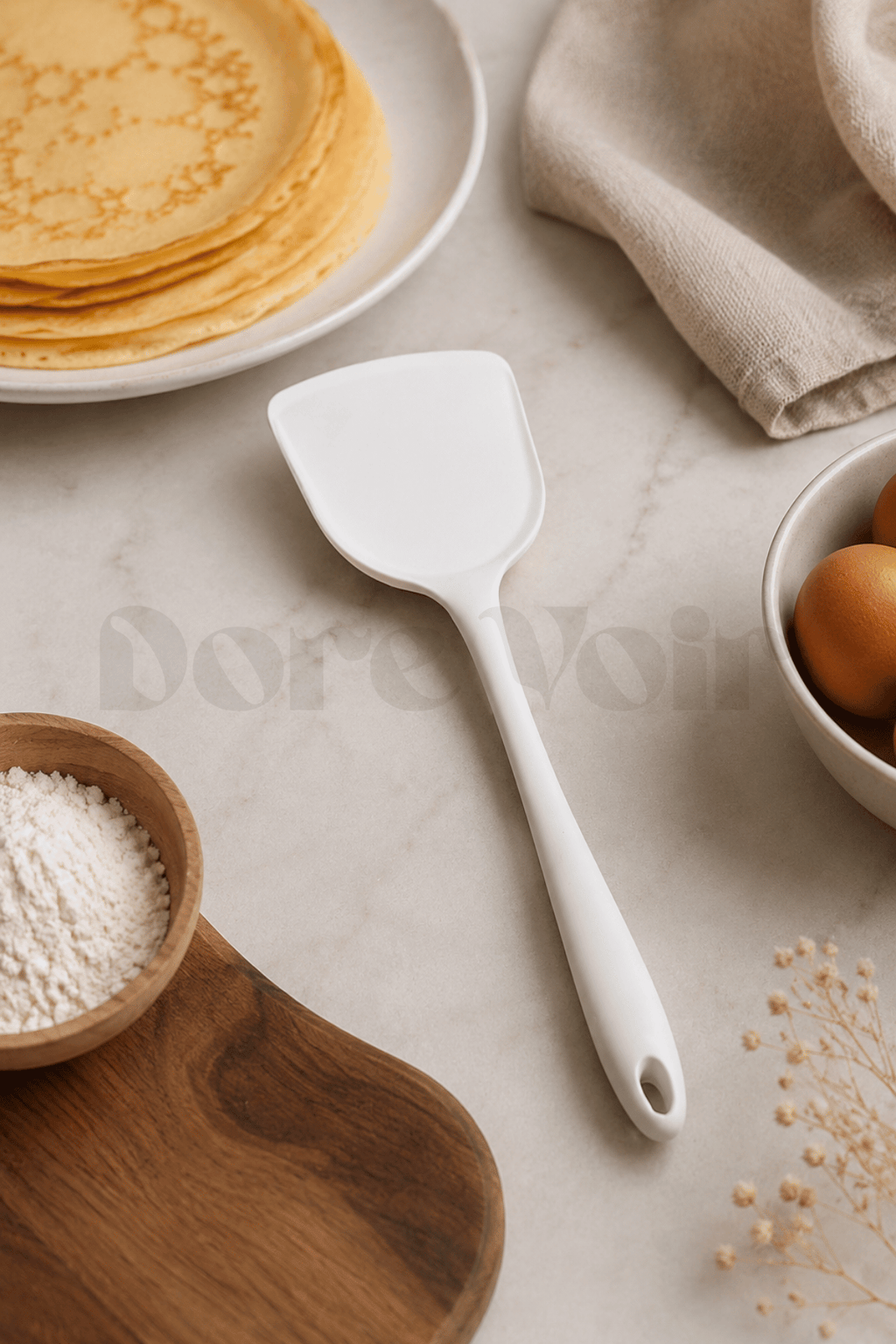 Silikon Yumurta Ve Krep Spatulası Krem Renkli Özel Seri