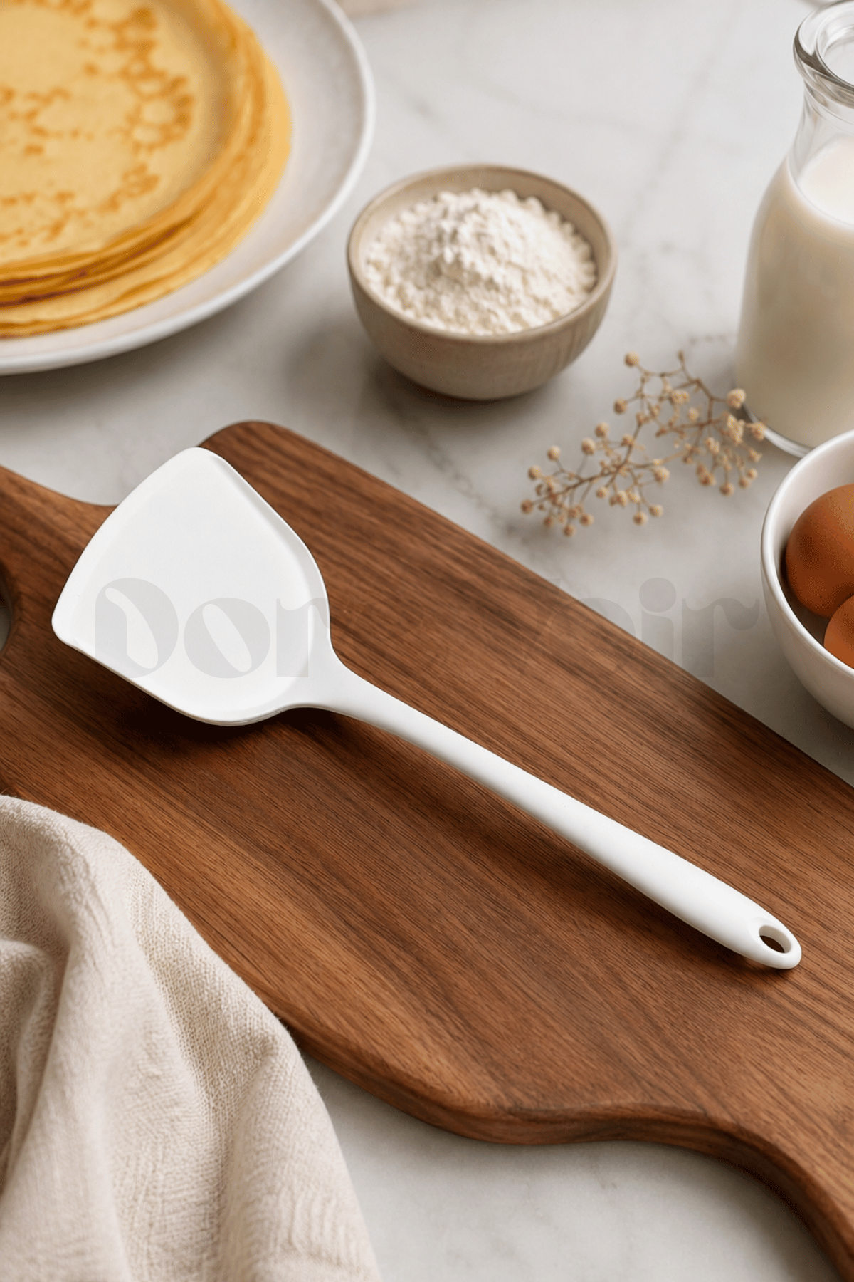 Silikon Yumurta Ve Krep Spatulası Krem Renkli Özel Seri