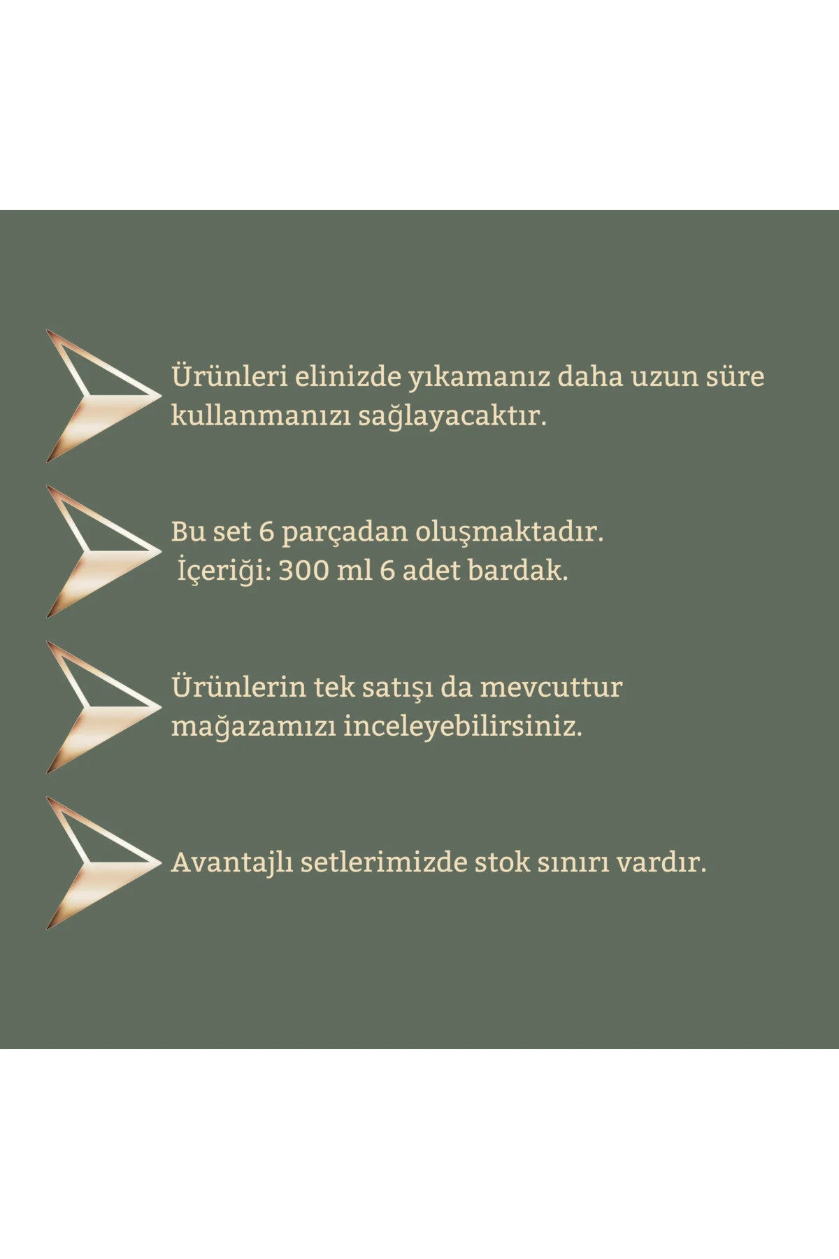 6 Adet Cam Su Bardağı Kesme Model- 300 ml