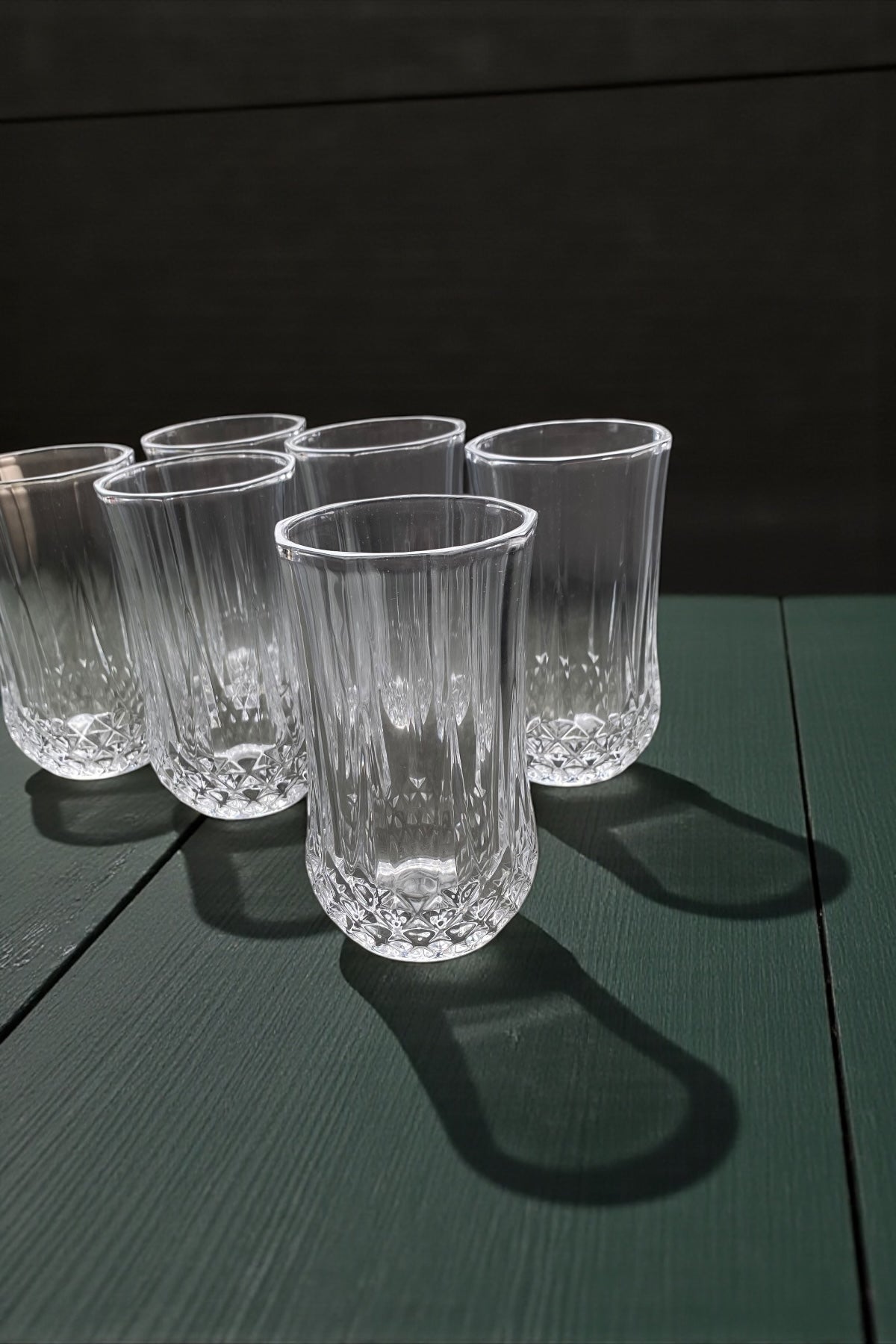 6 Adet Cam Uzun Su Bardağı Kesme Model 340 ml