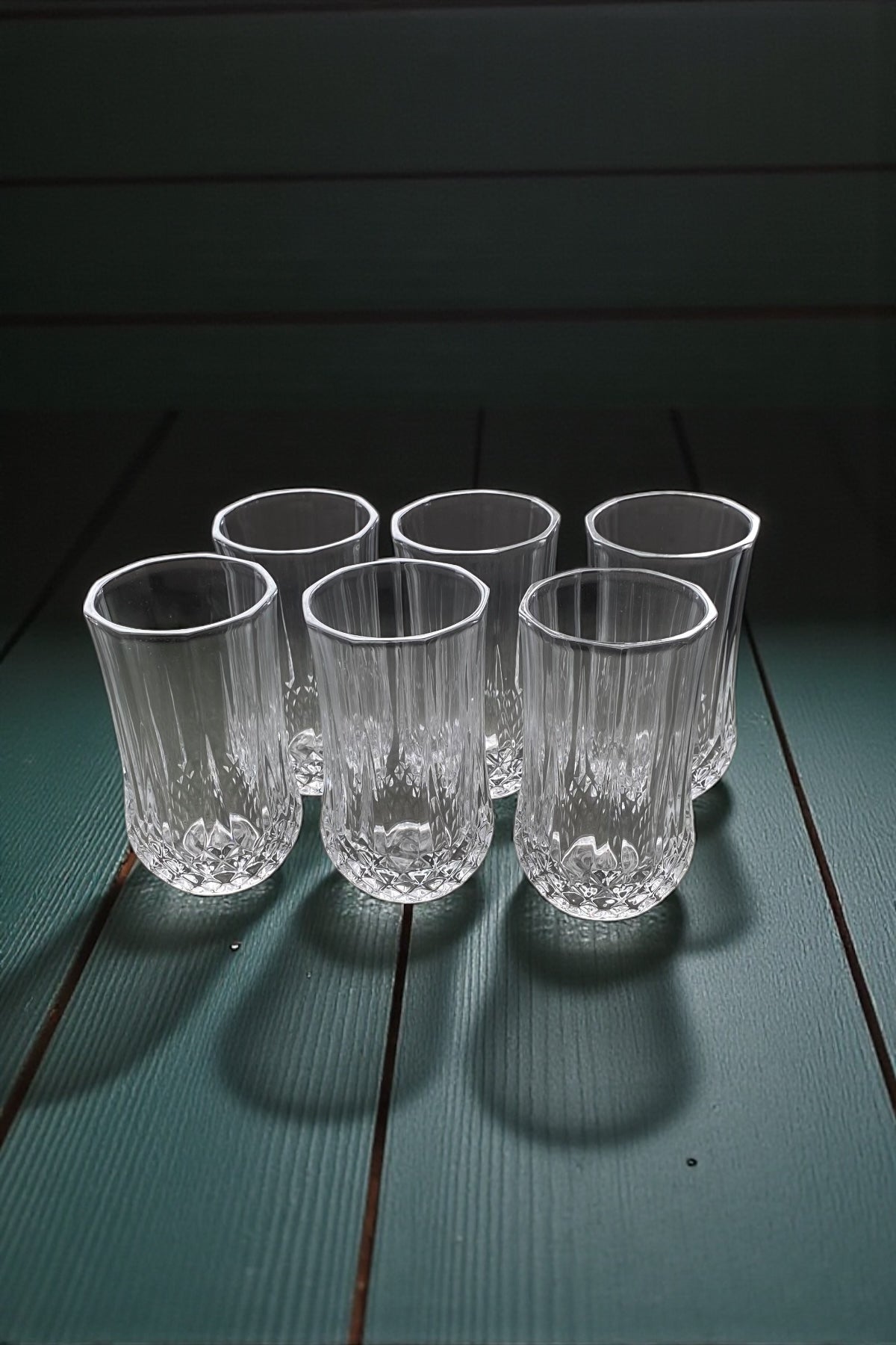 6 Adet Cam Uzun Su Bardağı Kesme Model 340 ml