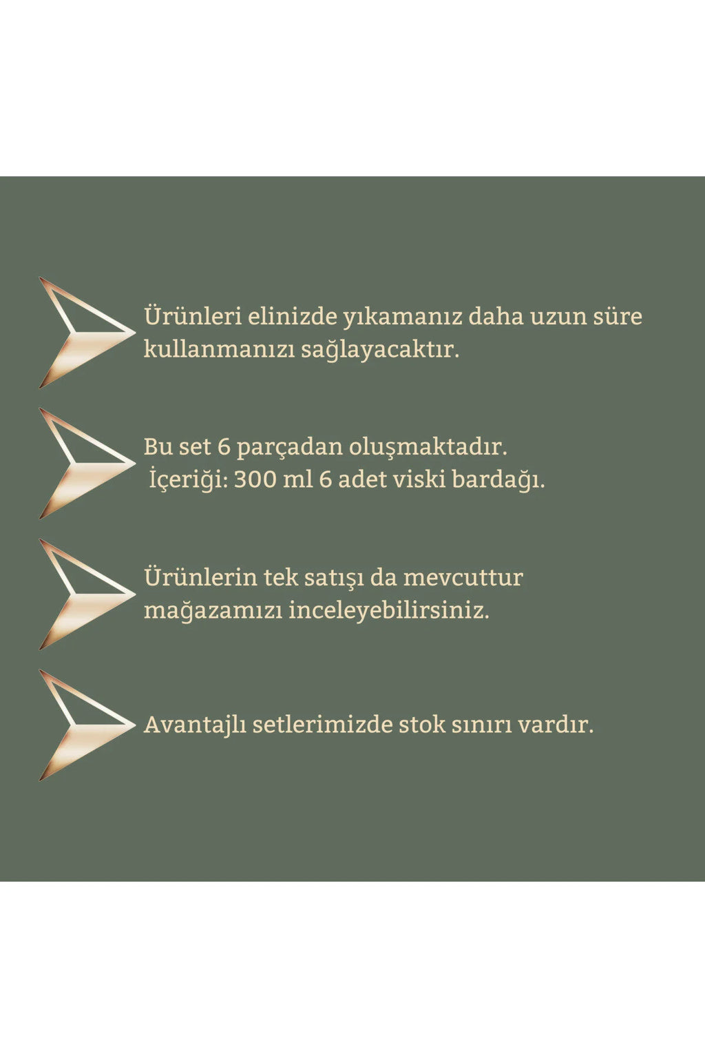 6 Adet Cam Bardak/ Viski Bardağı Kesme Model- 300 ml