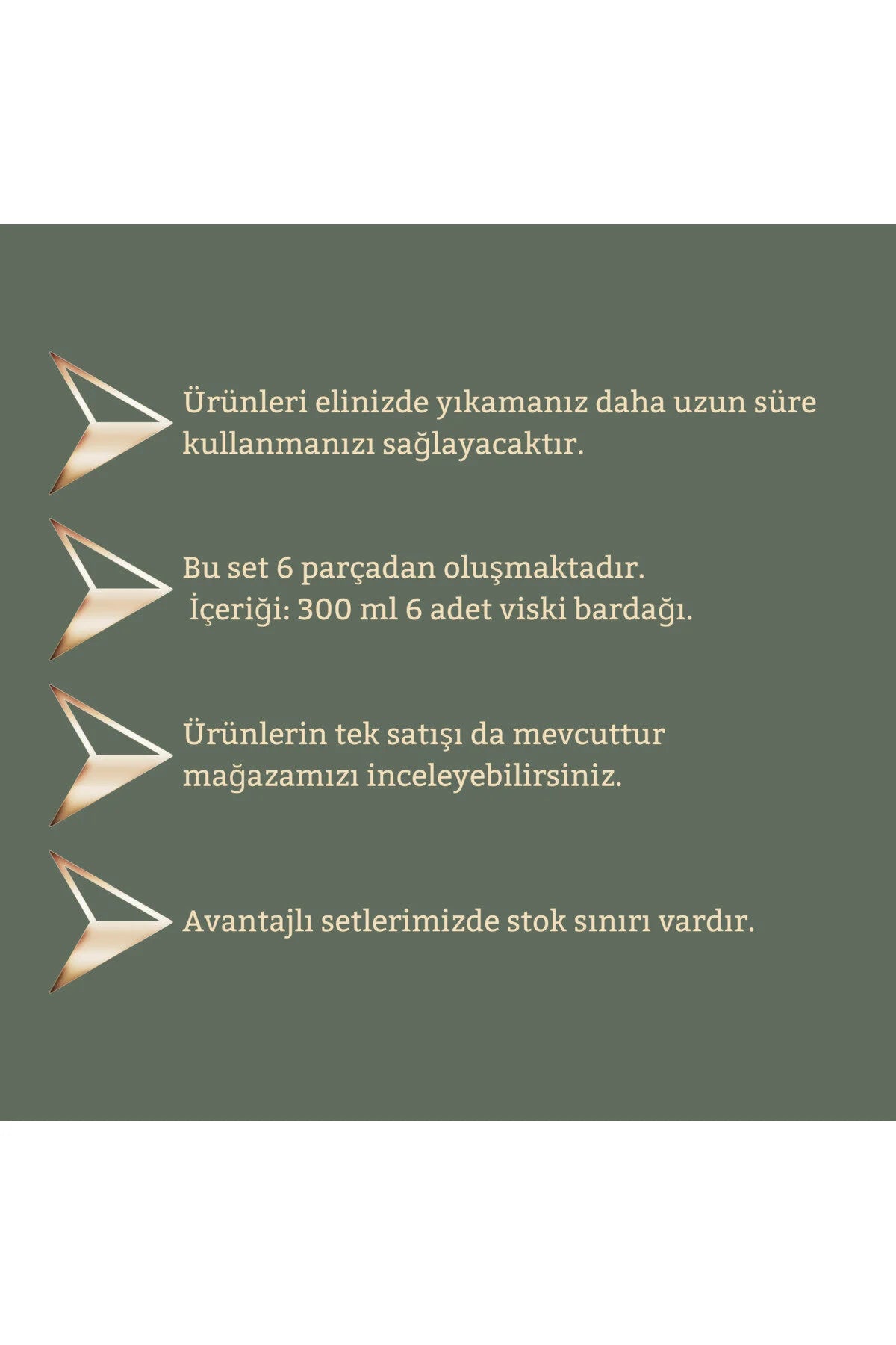6 Adet Cam Bardak/ Viski Bardağı Kesme Model- 300 ml