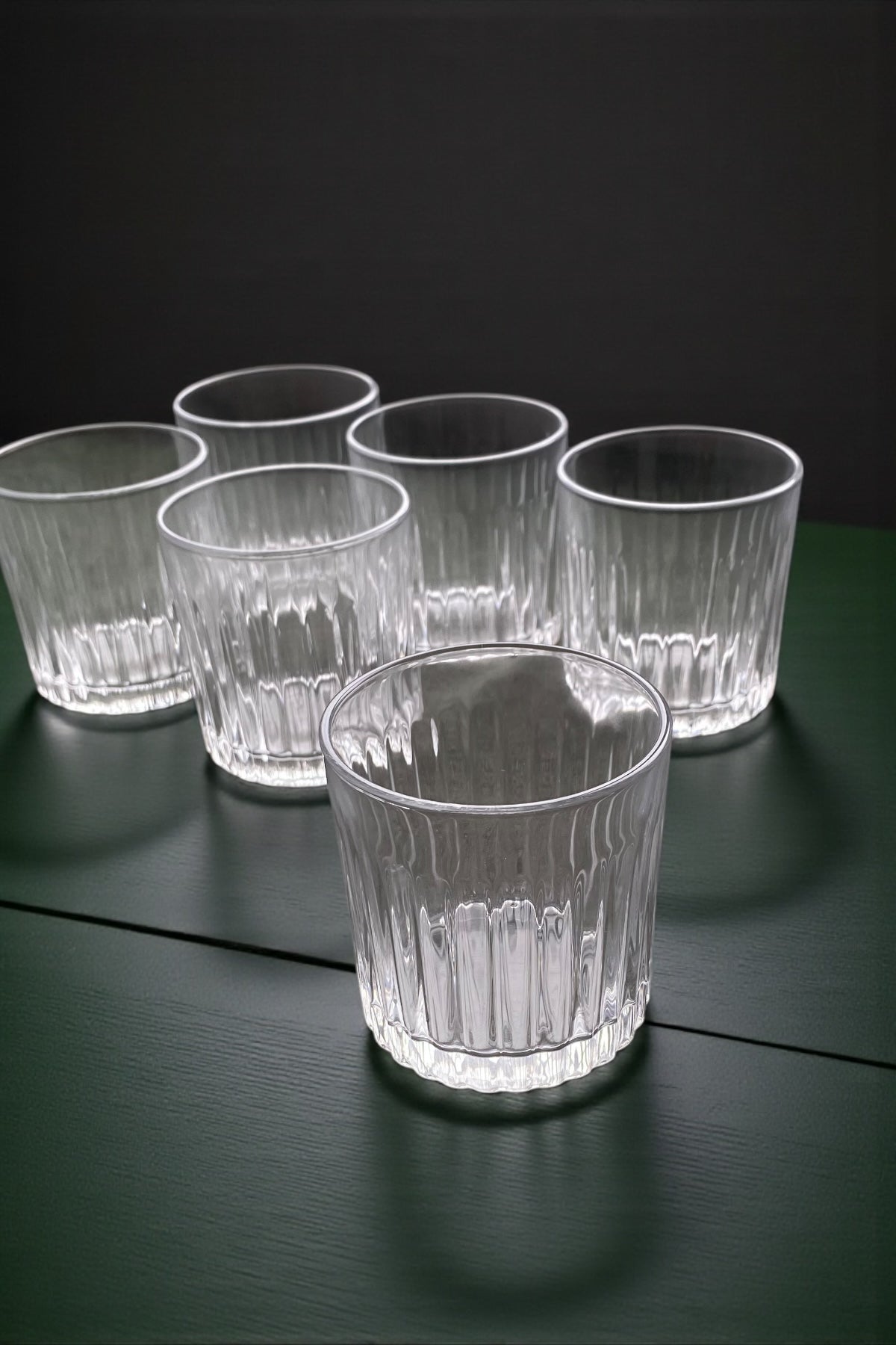 6 Adet Cam Bardak/ Viski Bardağı Kesme Model- 300 ml