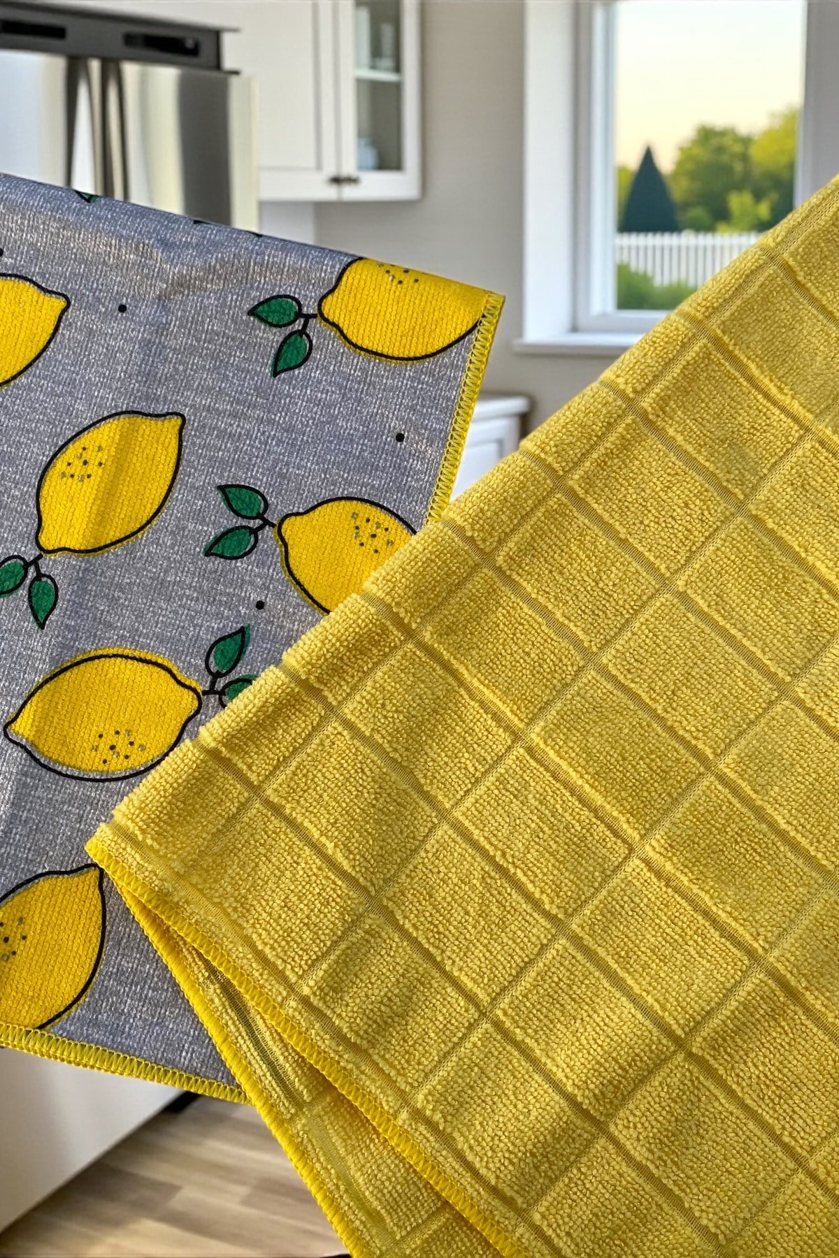 2 Adet Limon Desenli Mikrofiber Kurulama Havlusu
