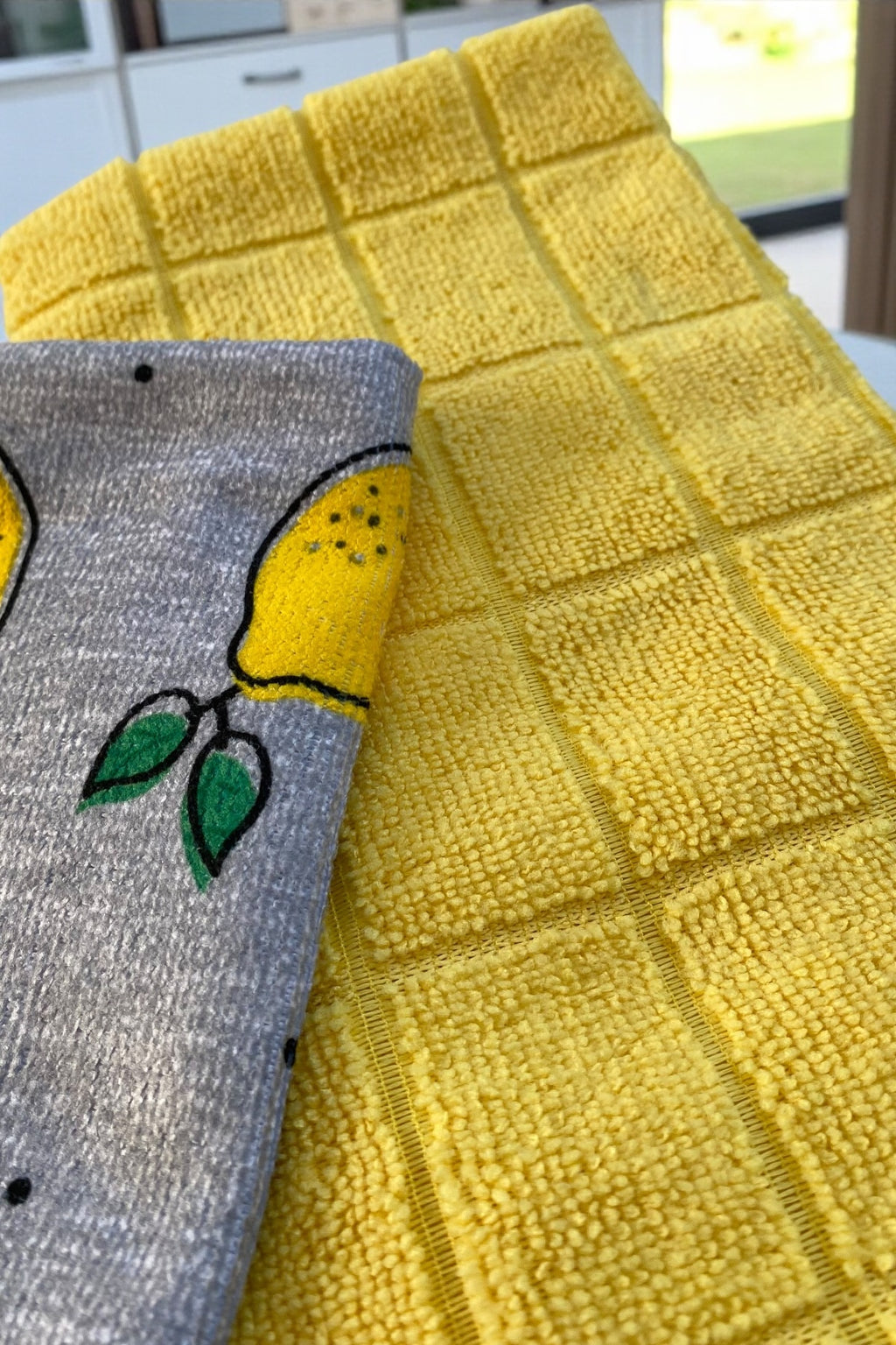 2 Adet Limon Desenli Mikrofiber Kurulama Havlusu
