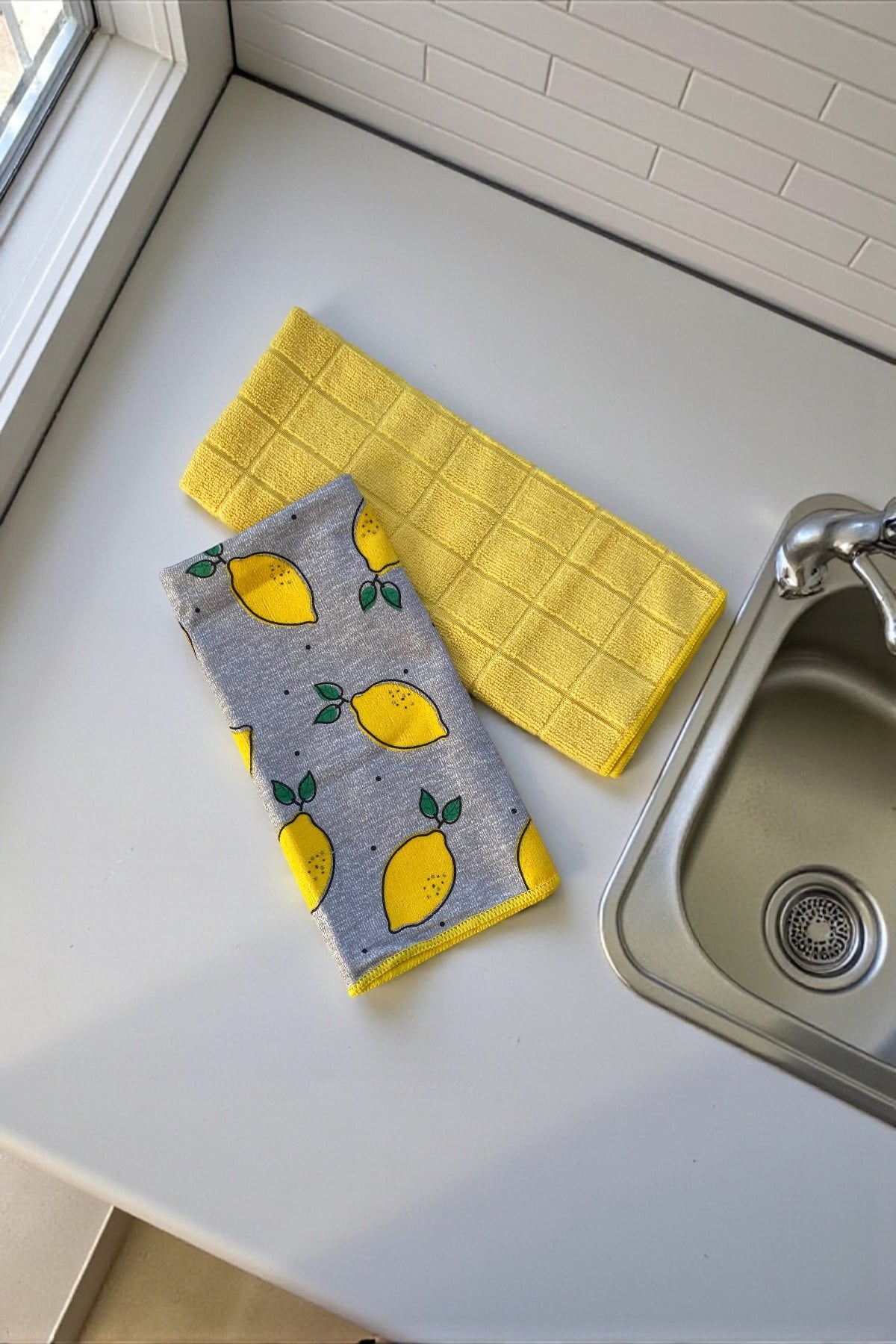 2 Adet Limon Desenli Mikrofiber Kurulama Havlusu
