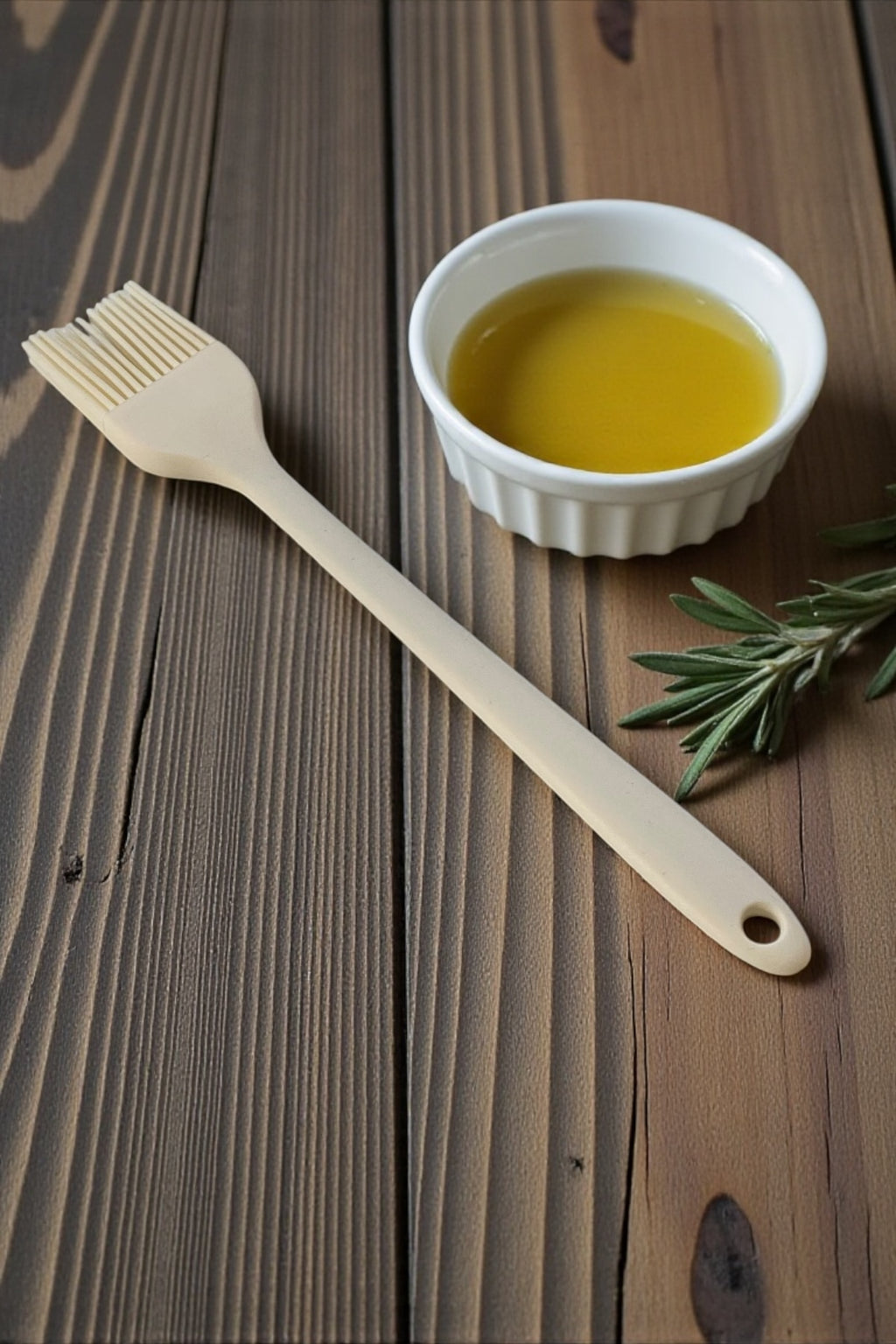 Silikon Yumurta ve Yağlama Fırçası Küçük Boy/Krem Renkli- 20,5 CM